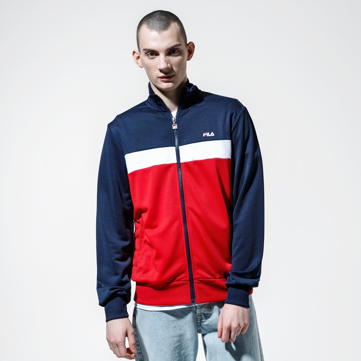 Bărbați bluză FILA BLUZĂ SANGA TRACK JACKET 687476G06 Bleumarin