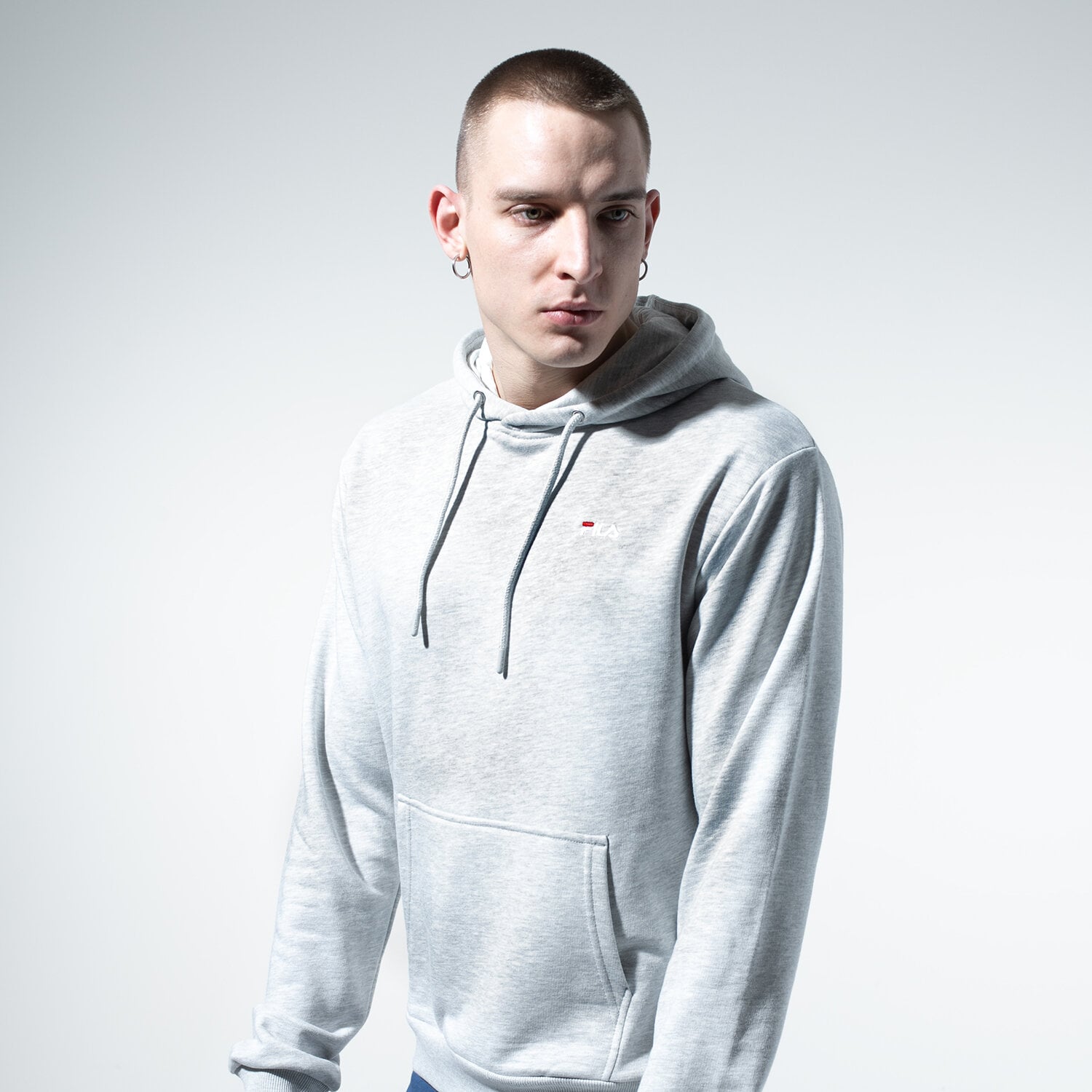 Bărbați bluză FILA BLUZĂ CU GLUGĂ EDISON HOODY 688163B13 Gri