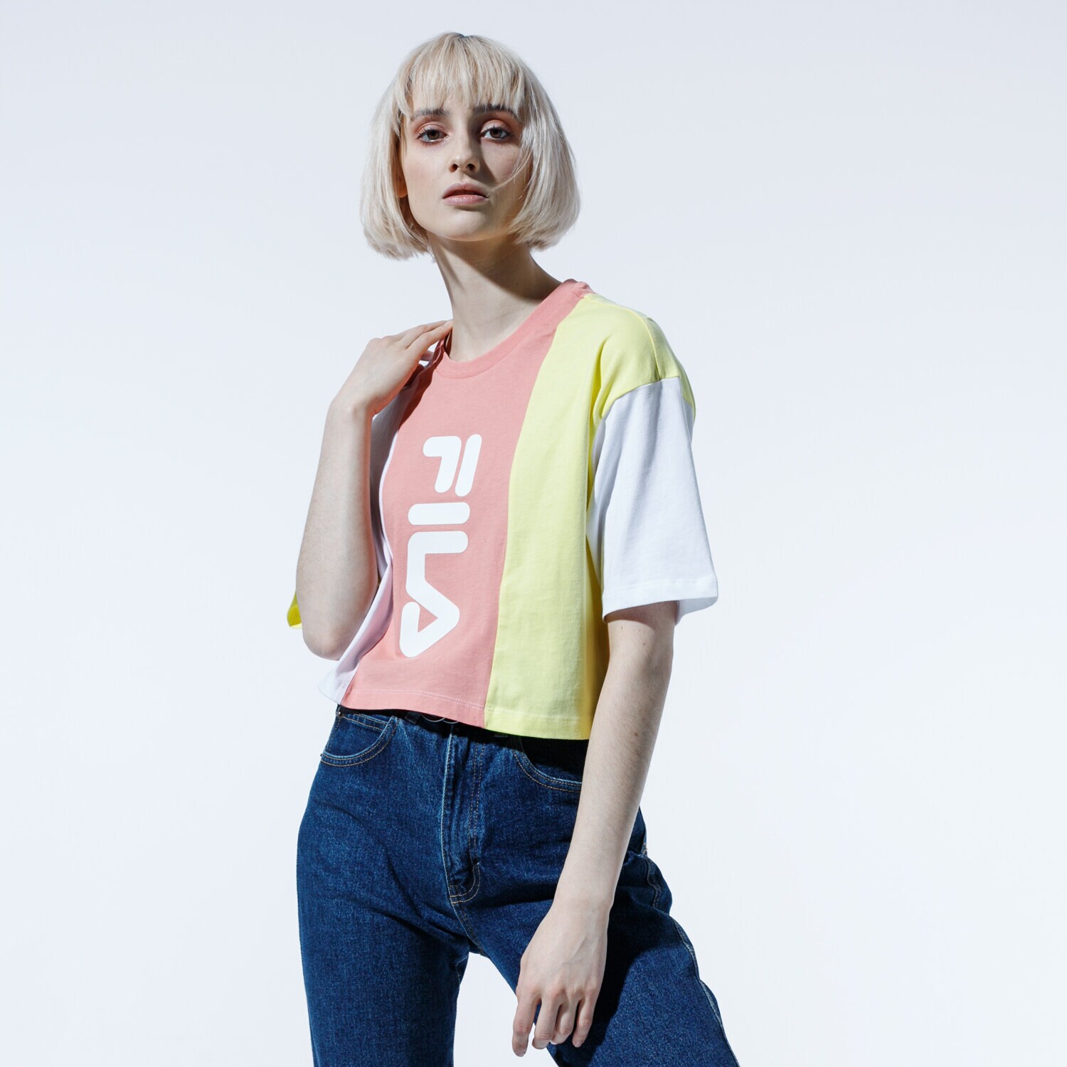 Femei tricou FILA TRICOU BAI CROPPED TEE 687492A467 Galben