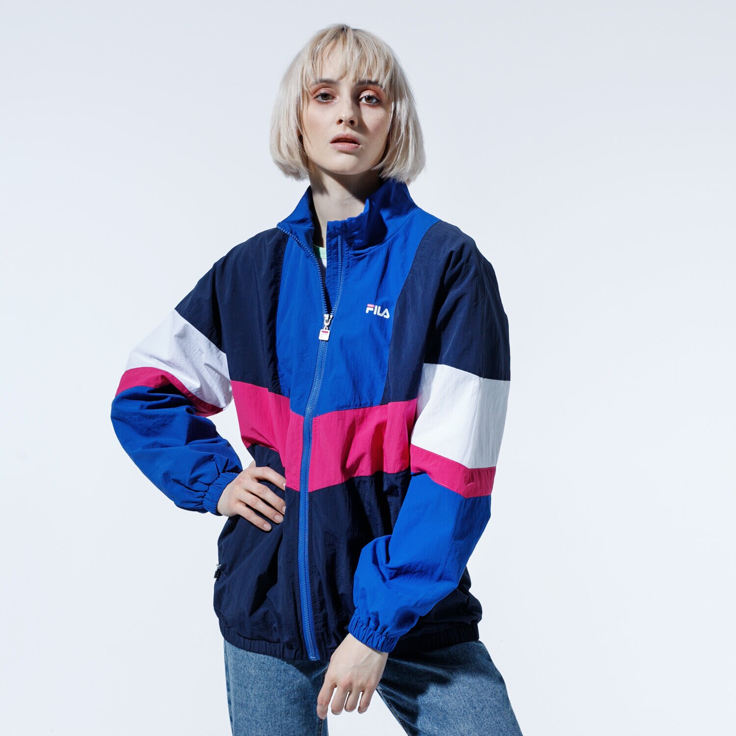 Femei jachetă FILA JACHETĂ BAKA WOVEN TRACK JACKET 687494A470 Bleumarin