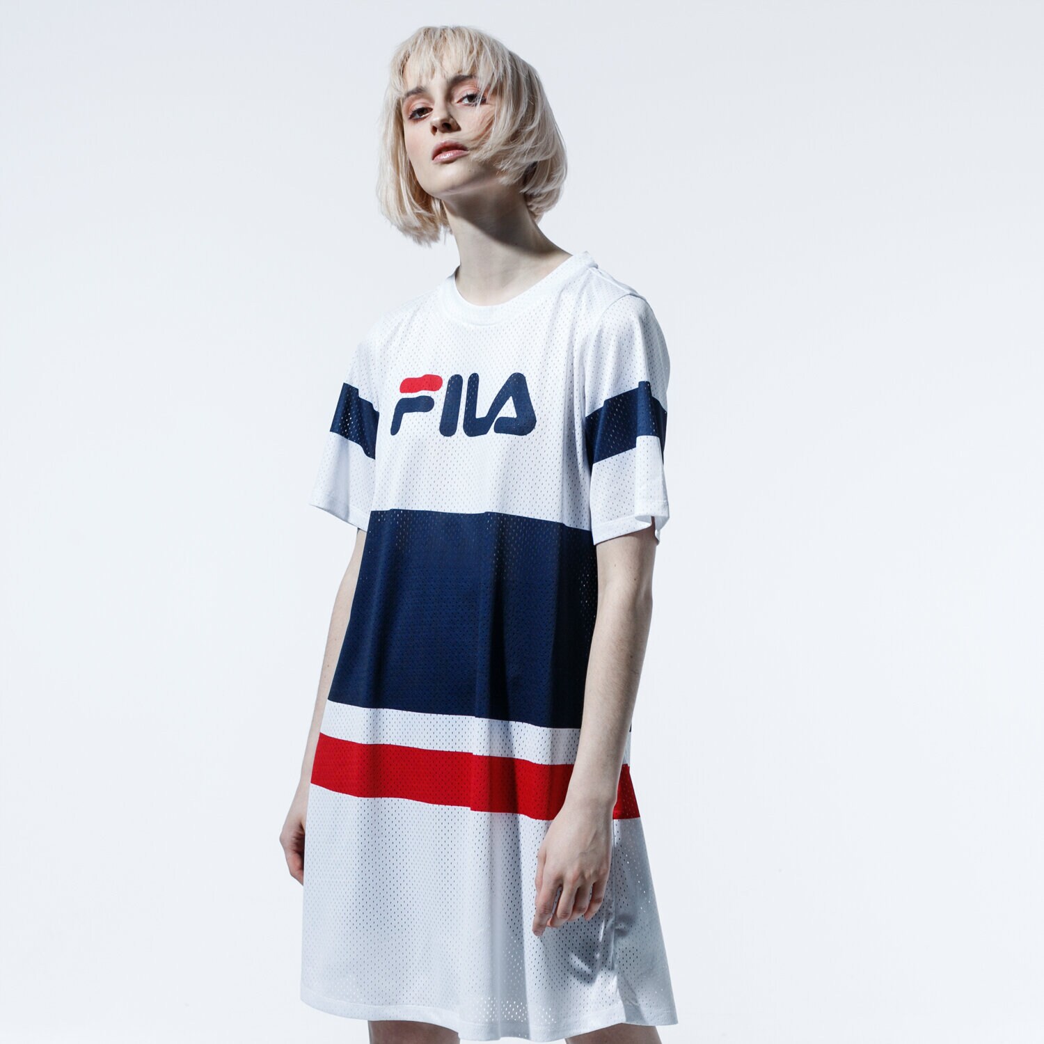Femei rochii și fuste FILA ROCHIE BASANTI TEE TRENINGS 687498A023 Bleumarin