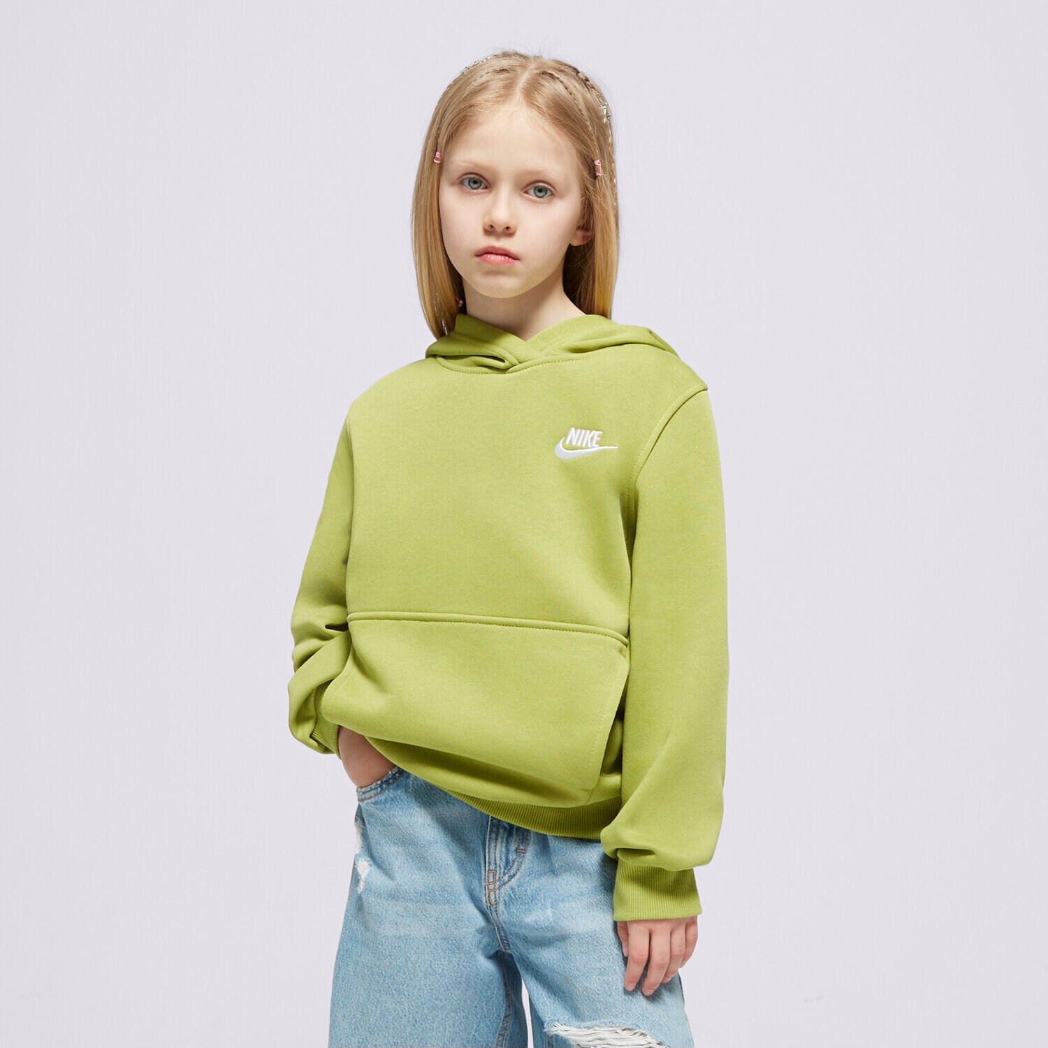 Copii bluză NIKE BLUZĂ K NSW CLUB FLC HDY LBR BOY FD3000-377 Verde