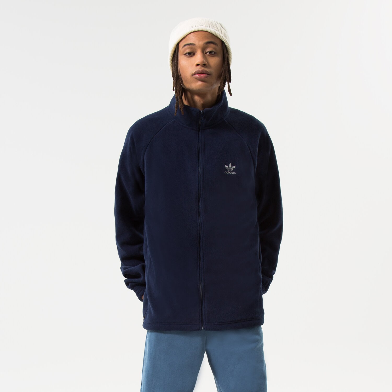 Bărbați bluză ADIDAS BLUZĂ TREFOIL FZ TEDD HK7296 Albastru