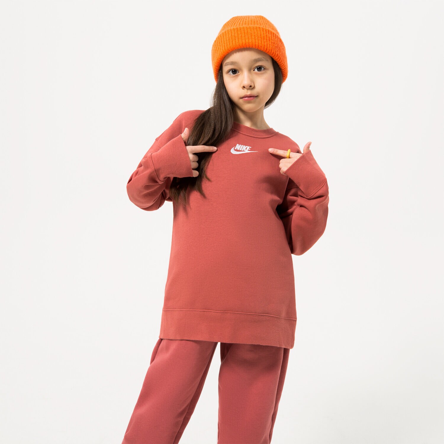 Copii bluză NIKE BLUZĂ SPORTSWEAR CLUB FLEECE CREW GIRL DD7473-691 Roz