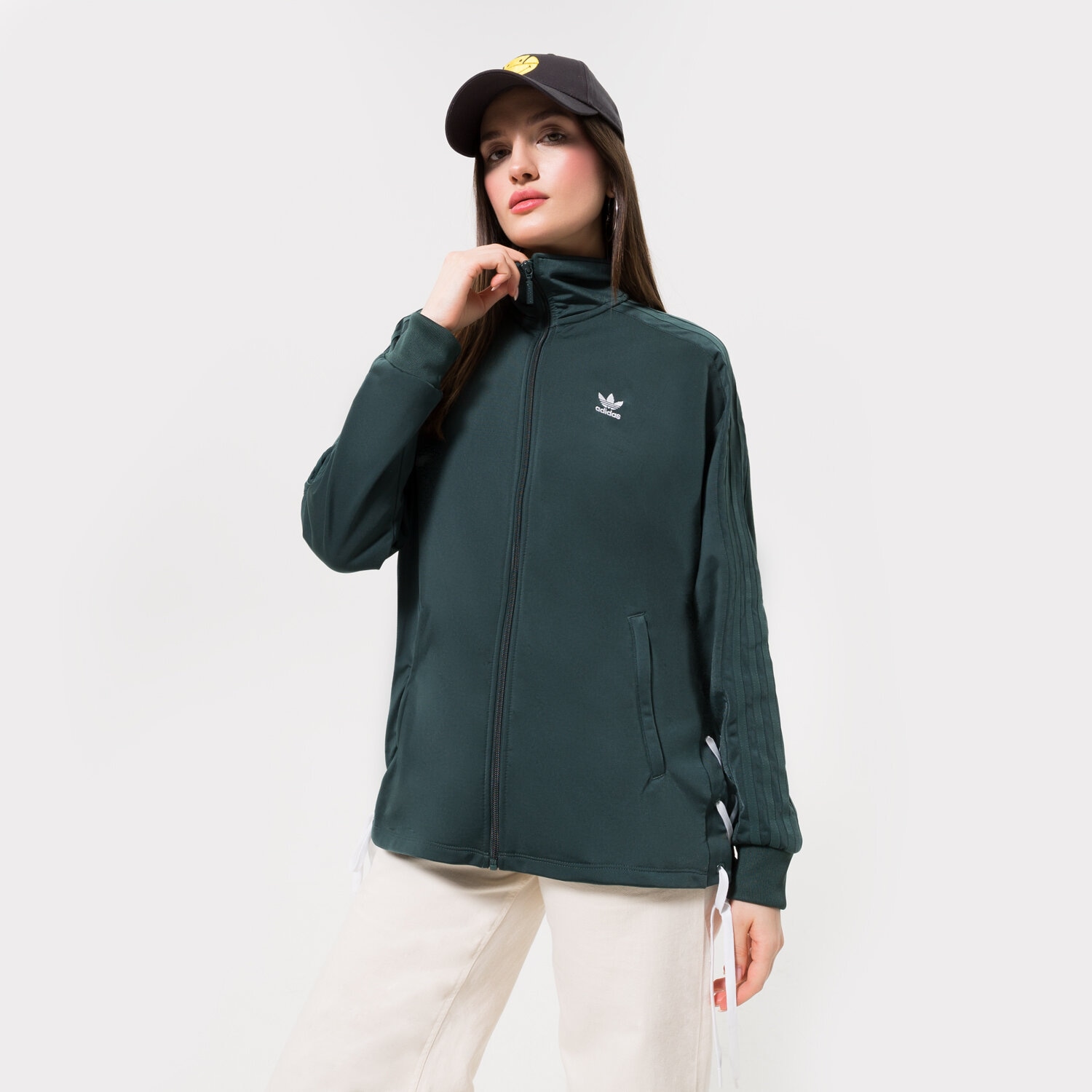 Femei bluză ADIDAS BLUZĂ LACED TRACKTOP HK5073 Verde