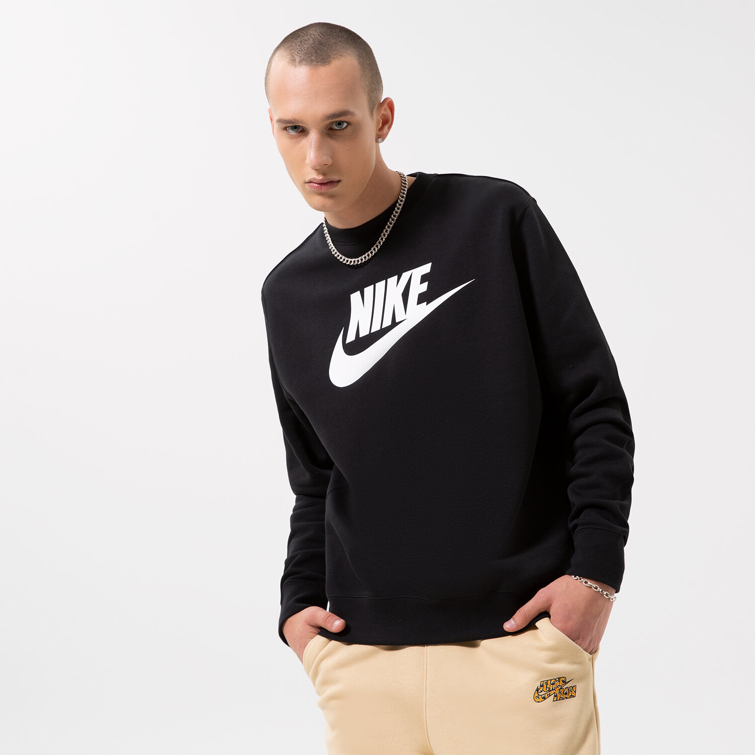 Bărbați bluză NIKE BLUZĂ NIKE SPORTSWEAR CLUB CREW DQ4912-010 Negru