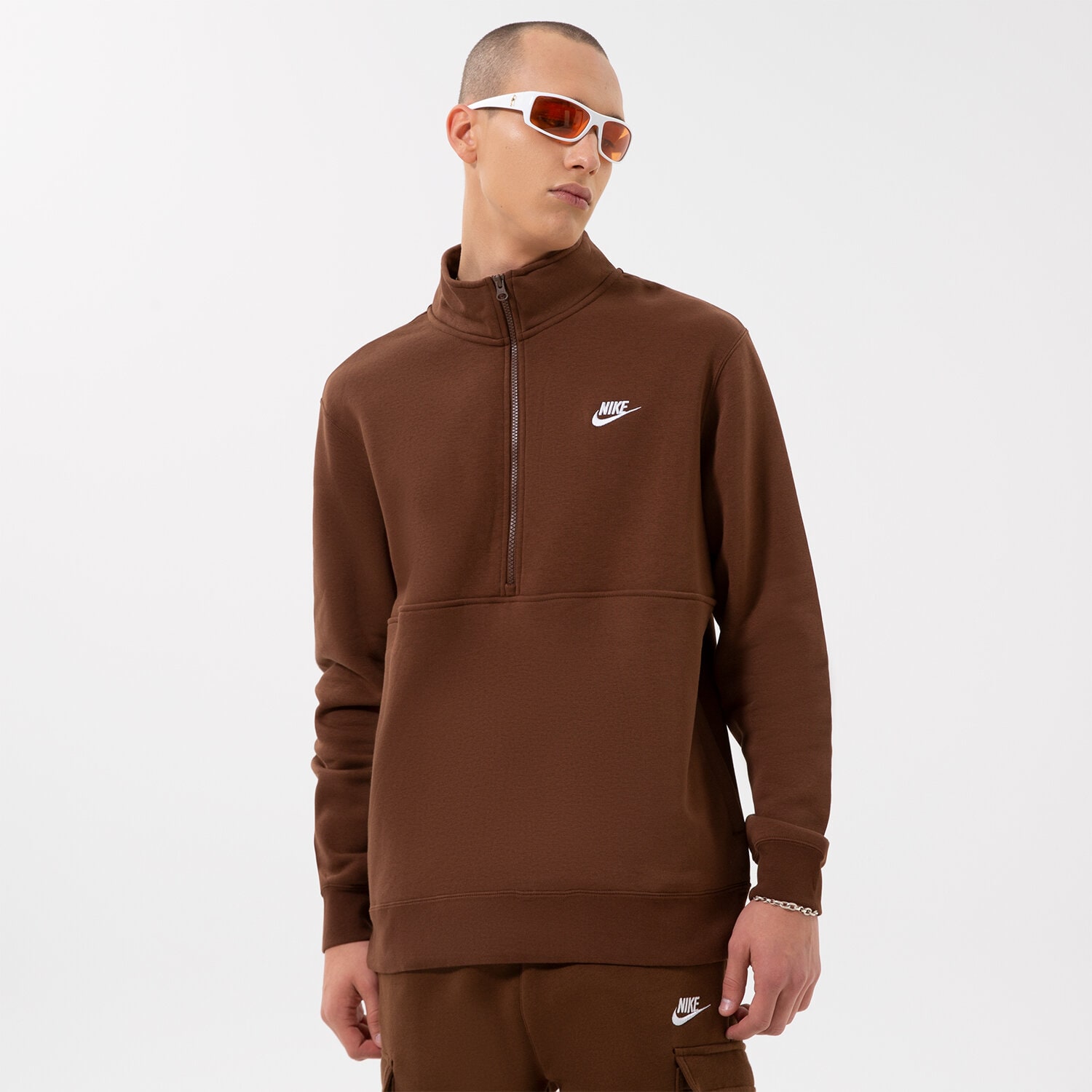 Bărbați bluză NIKE BLUZĂ SPORTSWEAR CLUB DD4732-259 Maro