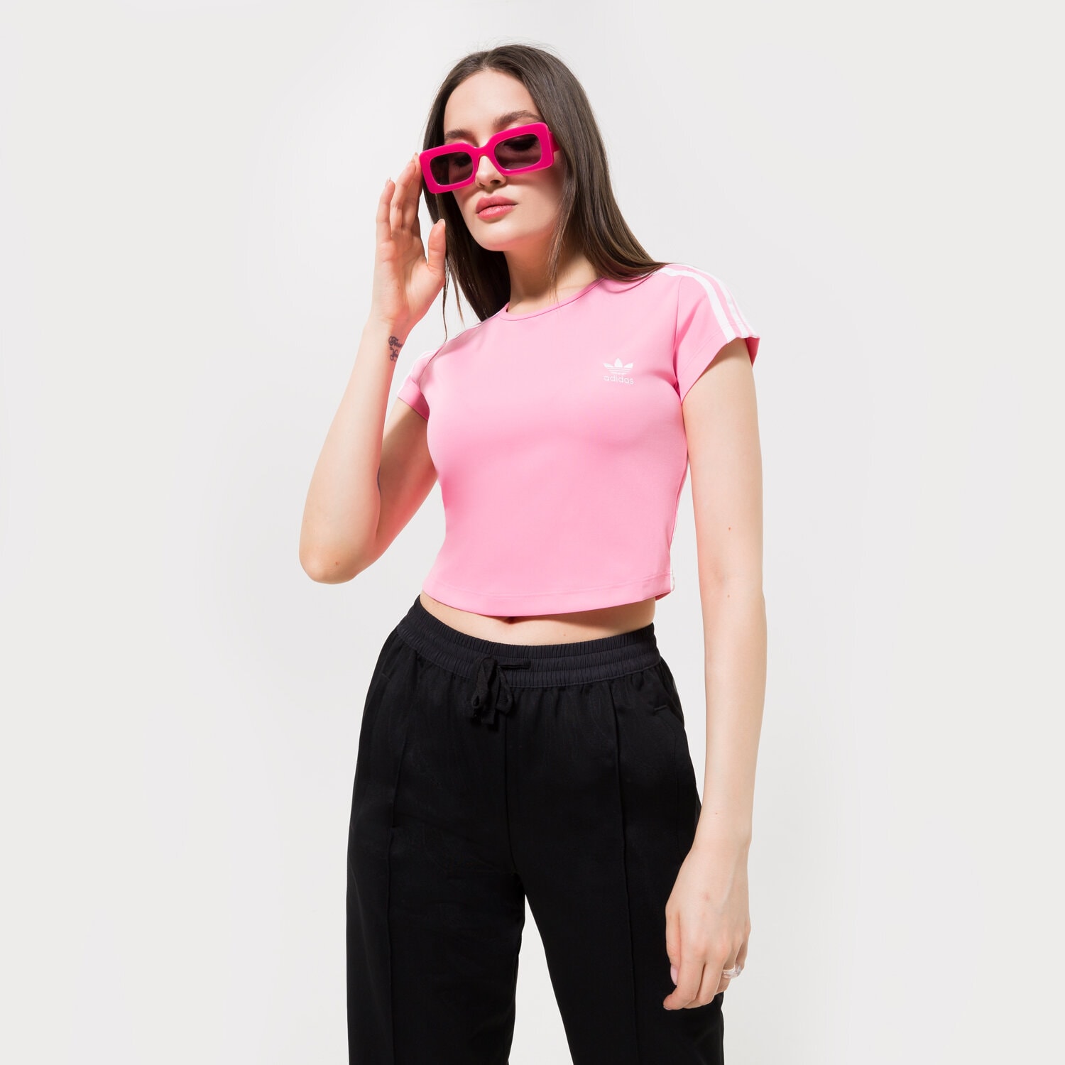 Femei tricou ADIDAS TRICOU CROPPED TEE HM4712 Roz