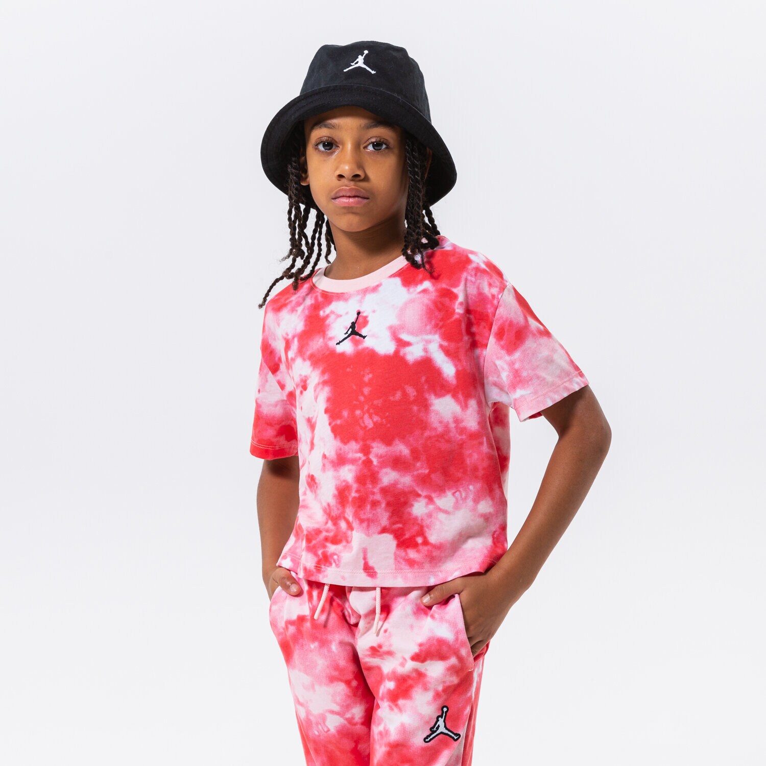 Copii tricou JORDAN TRICOU ESSENTIALS SMOKE DYE TEE GIRL 45B328-X24 Roz