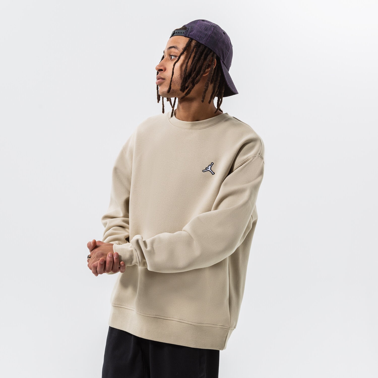 Bărbați bluză JORDAN BLUZĂ M J ESSENTIAL FLEECE CREW DQ7520-206 Bej