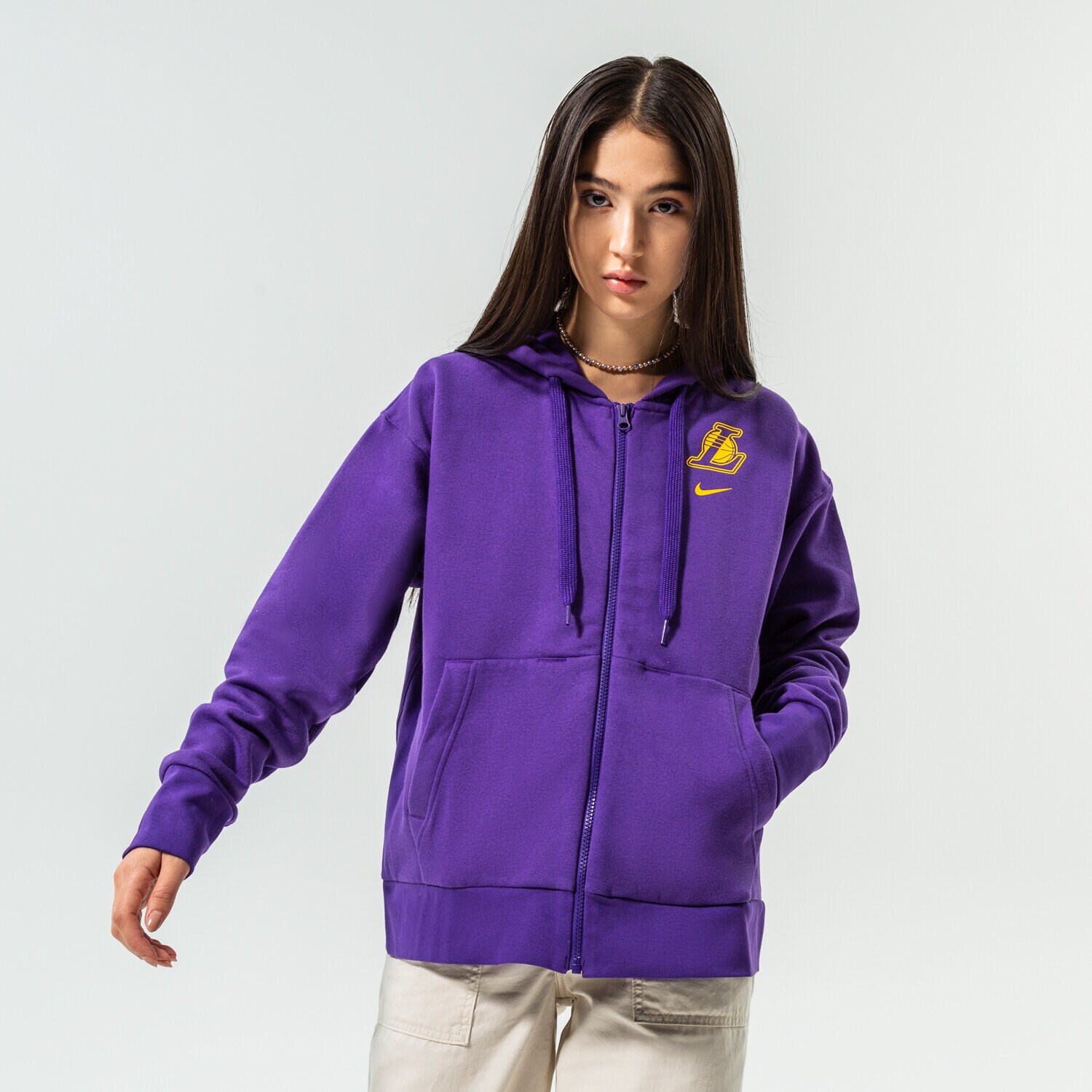 Femei bluză NIKE BLUZĂ CU GLUGĂ LAL W NK FLC NBA DN4737-504 Violet