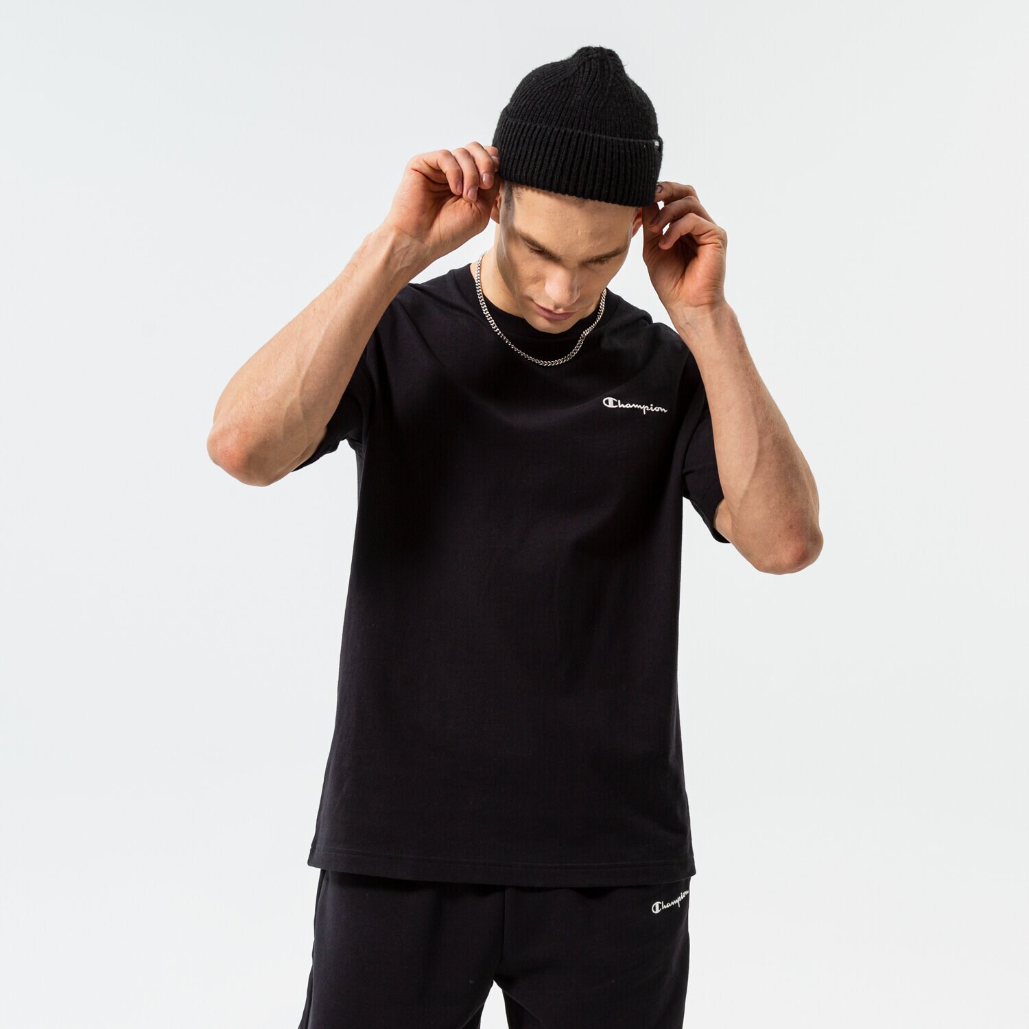 Bărbați tricou CHAMPION TRICOU CREWNECK TRICOU 217921KK001 Negru