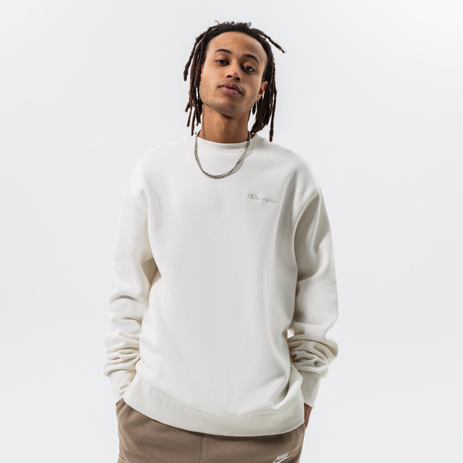 Bărbați bluză CHAMPION BLUZĂ CREWNECK SWEATSHIRT 217918YS084 Alb