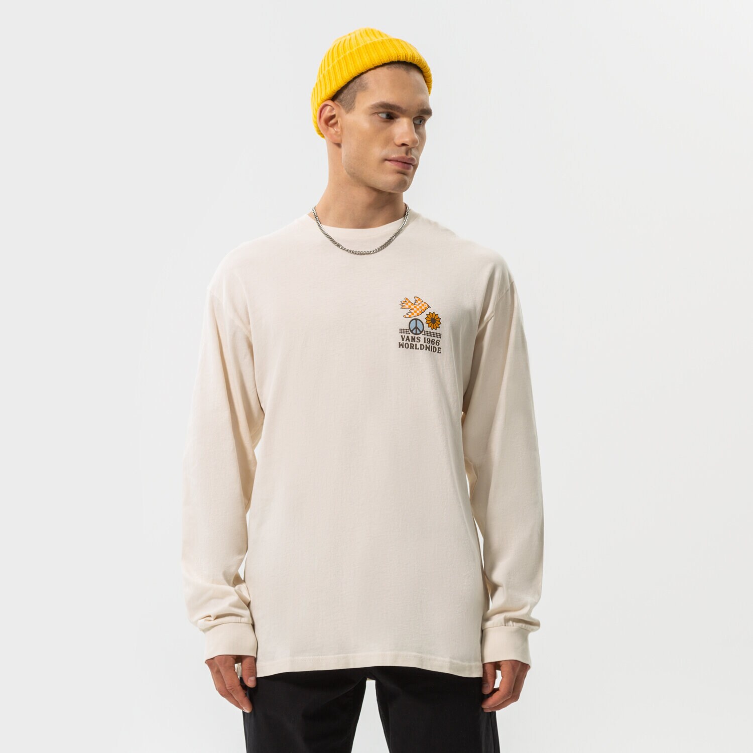 Bărbați tricou VANS TRICOU FREE AS A CHECKER BIRD LS TEE VN0A7S5K3KS1 Alb