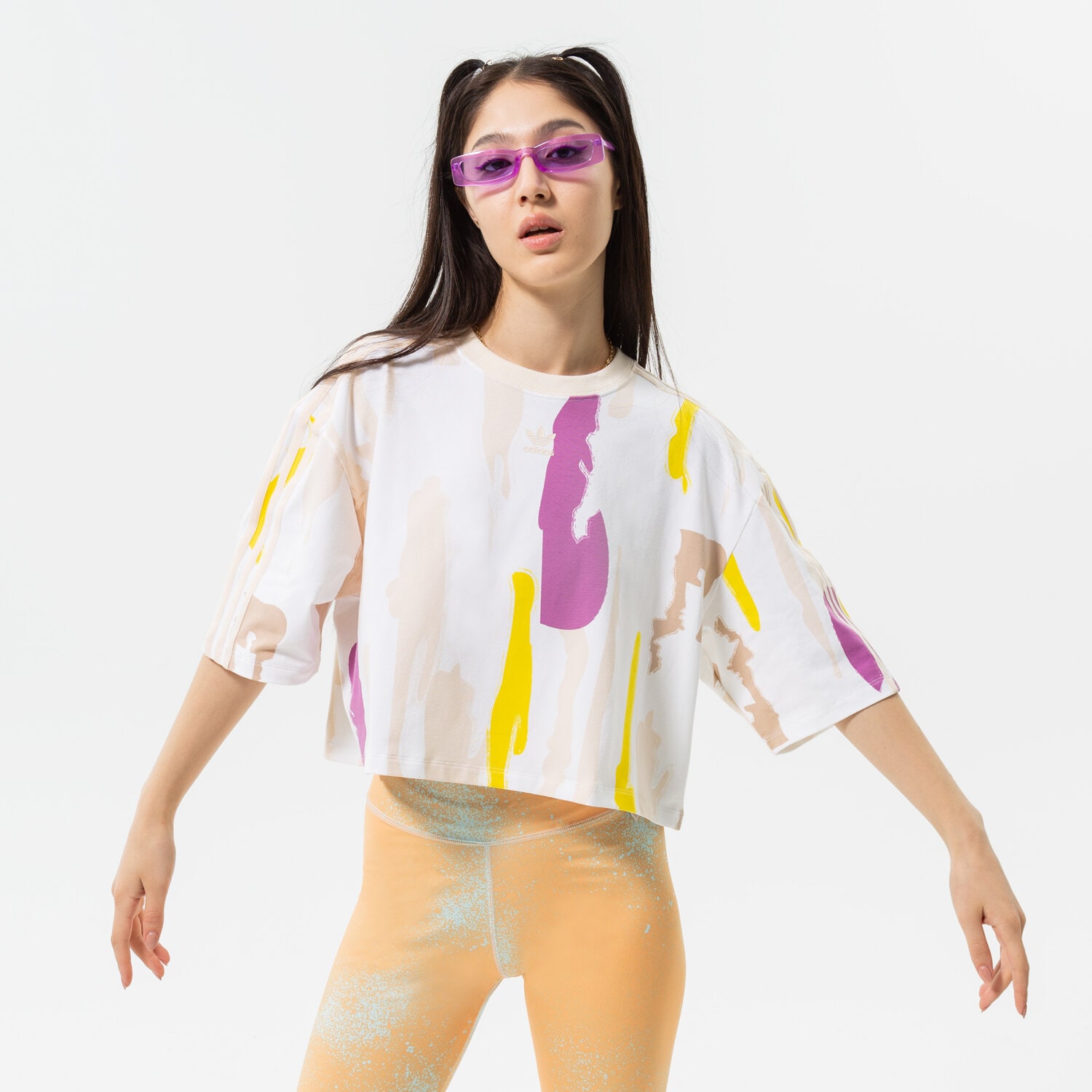 Femei tricou ADIDAS TRICOU TSHIRT CROP AOP HM2621 Mulicolor