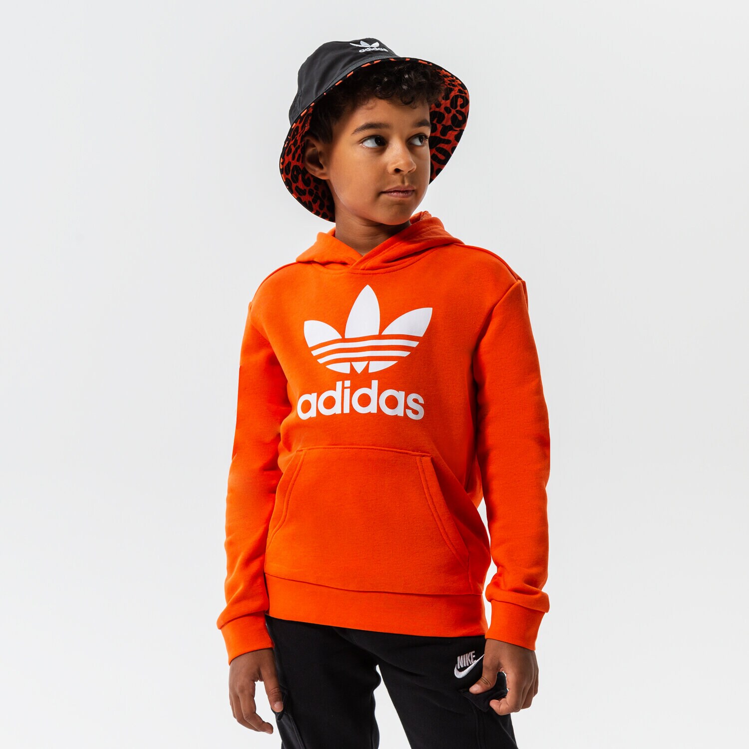 Copii bluză ADIDAS BLUZĂ CU GLUGĂ TREFOIL HOODIE BOY HK0273 Portocaliu