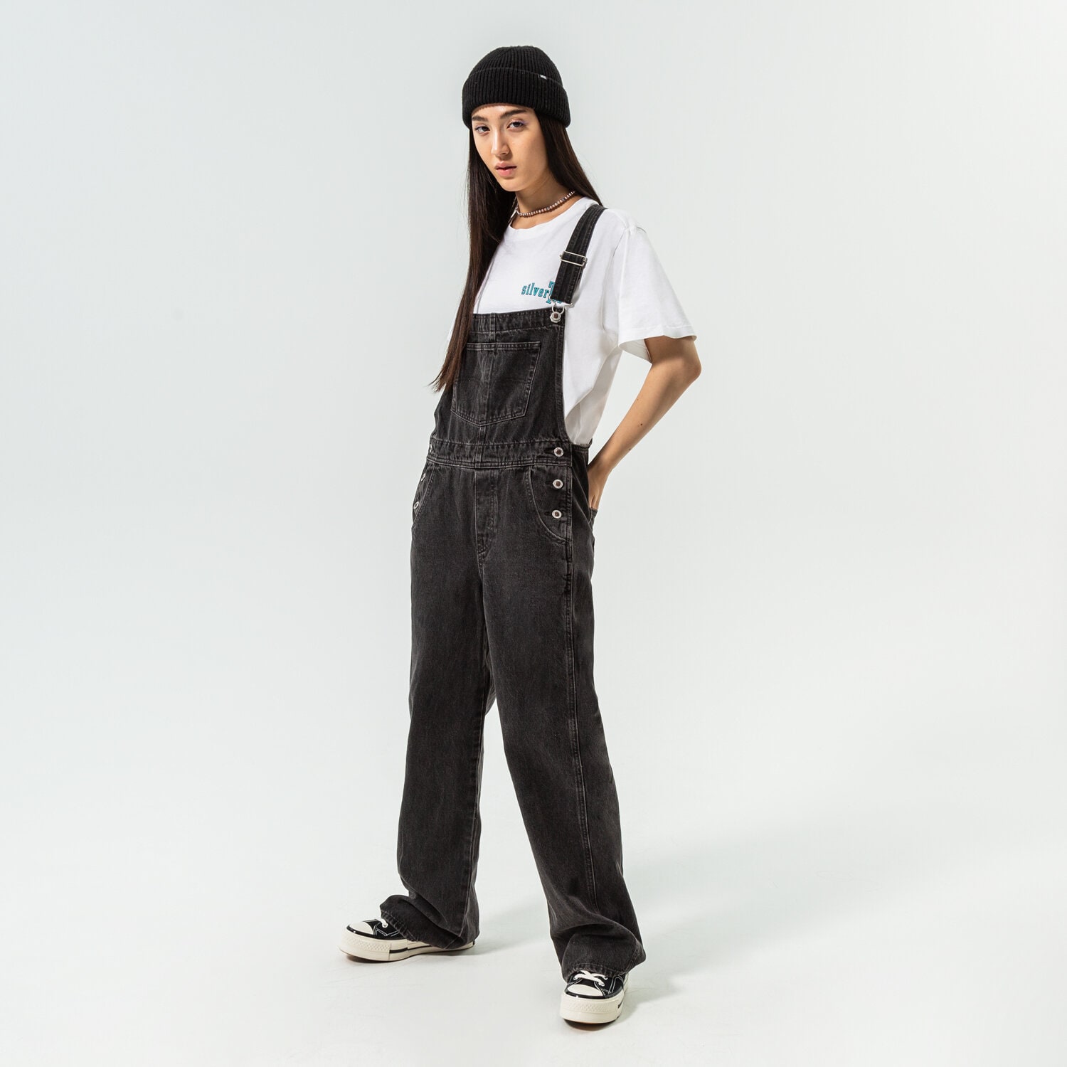 Femei pantaloni LEVI'S PANTALONI  SILVERTAB OVERALL T3 A3520-0000 Negru