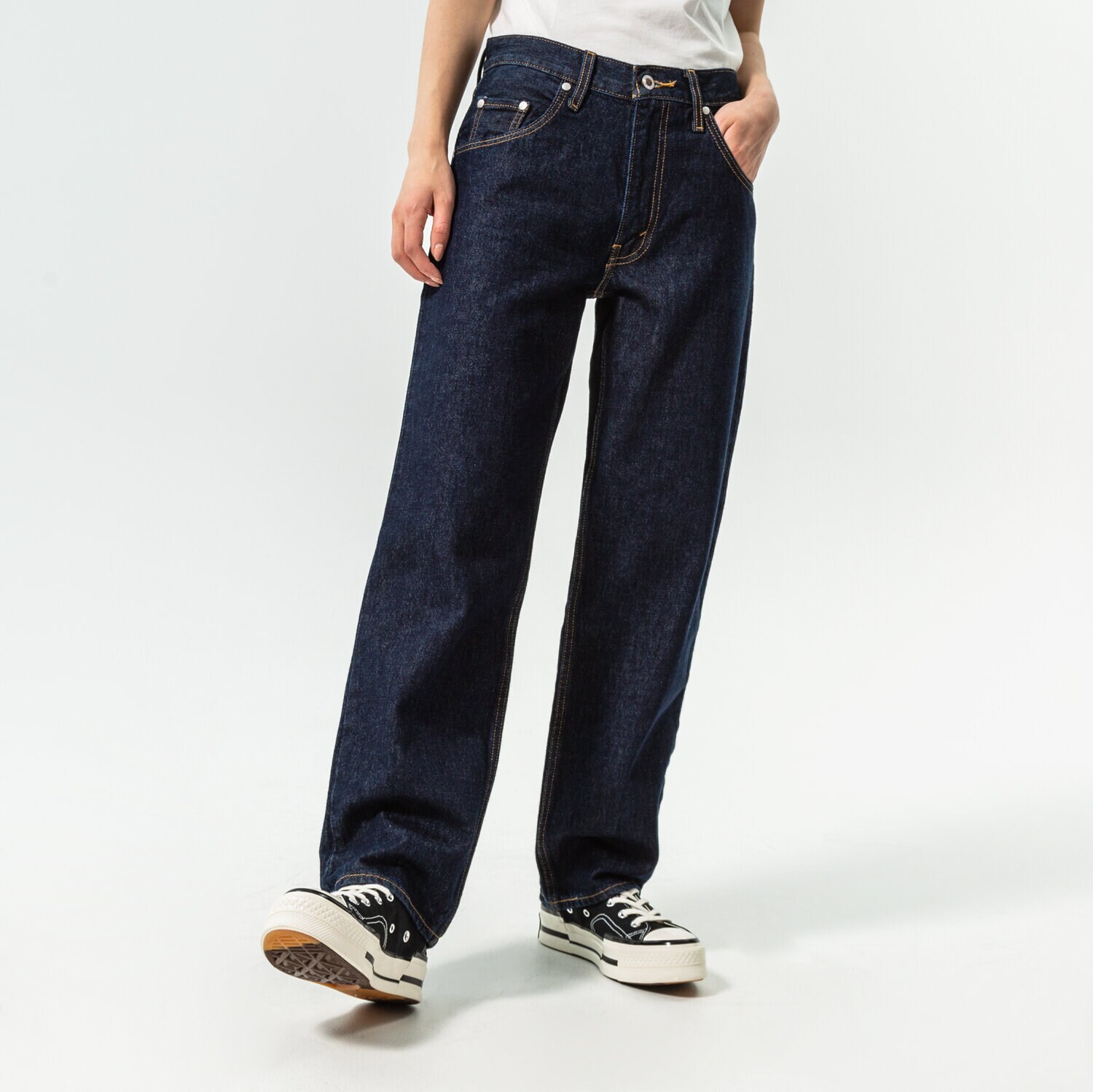 Femei pantaloni LEVI'S PANTALONI  94 BAGGY SILVERTAB A3518-0004 Negru