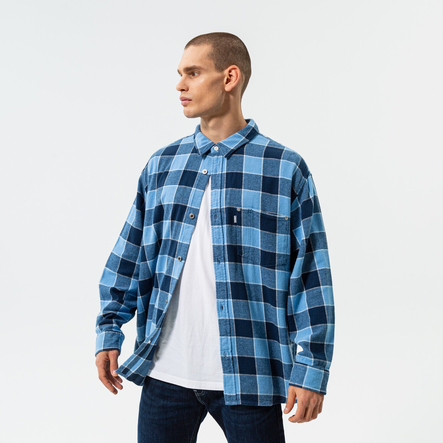Bărbați tricou LEVI'S CĂMAșĂ SILVERTAB OVERSIZE 1 PKT A3404-0006 Albastru
