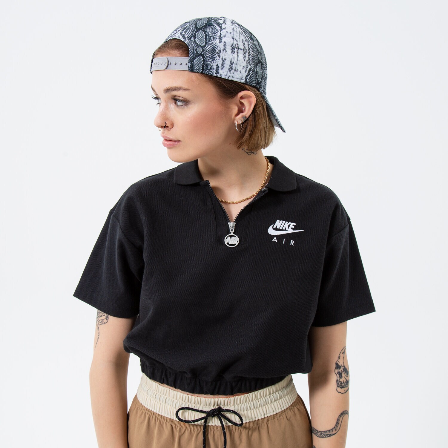 Femei tricou NIKE TRICOU W NSW AIR PIQUE POLO DM6464-010 Negru
