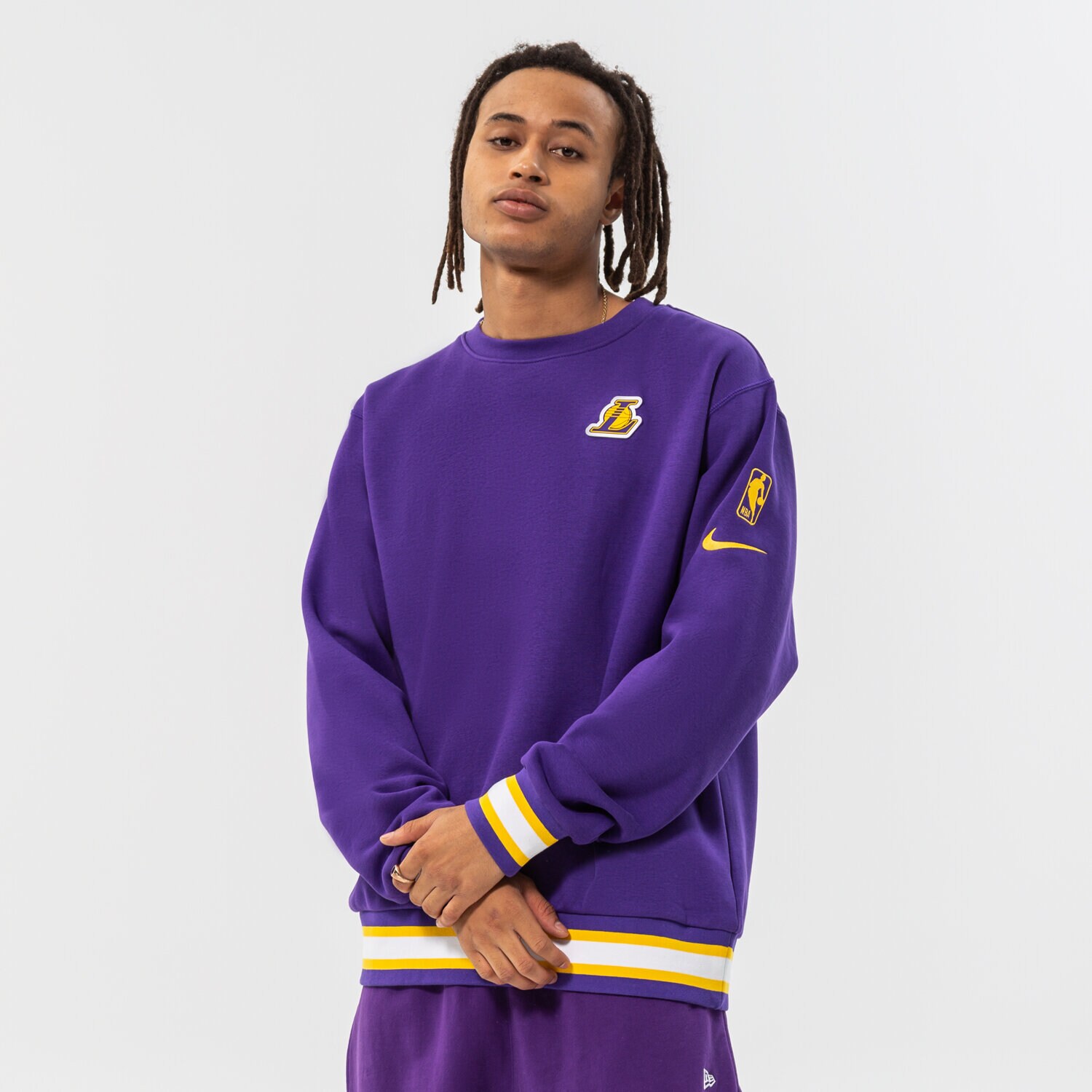 Bărbați bluză NIKE BLUZĂ LAL M NK FLC CREW CTS NBA DN4707-504 Violet