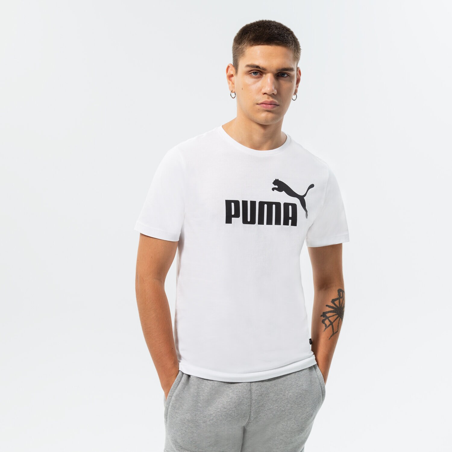 Bărbați tricou PUMA TRICOU ESS LOGO TEE 586666 02 Alb