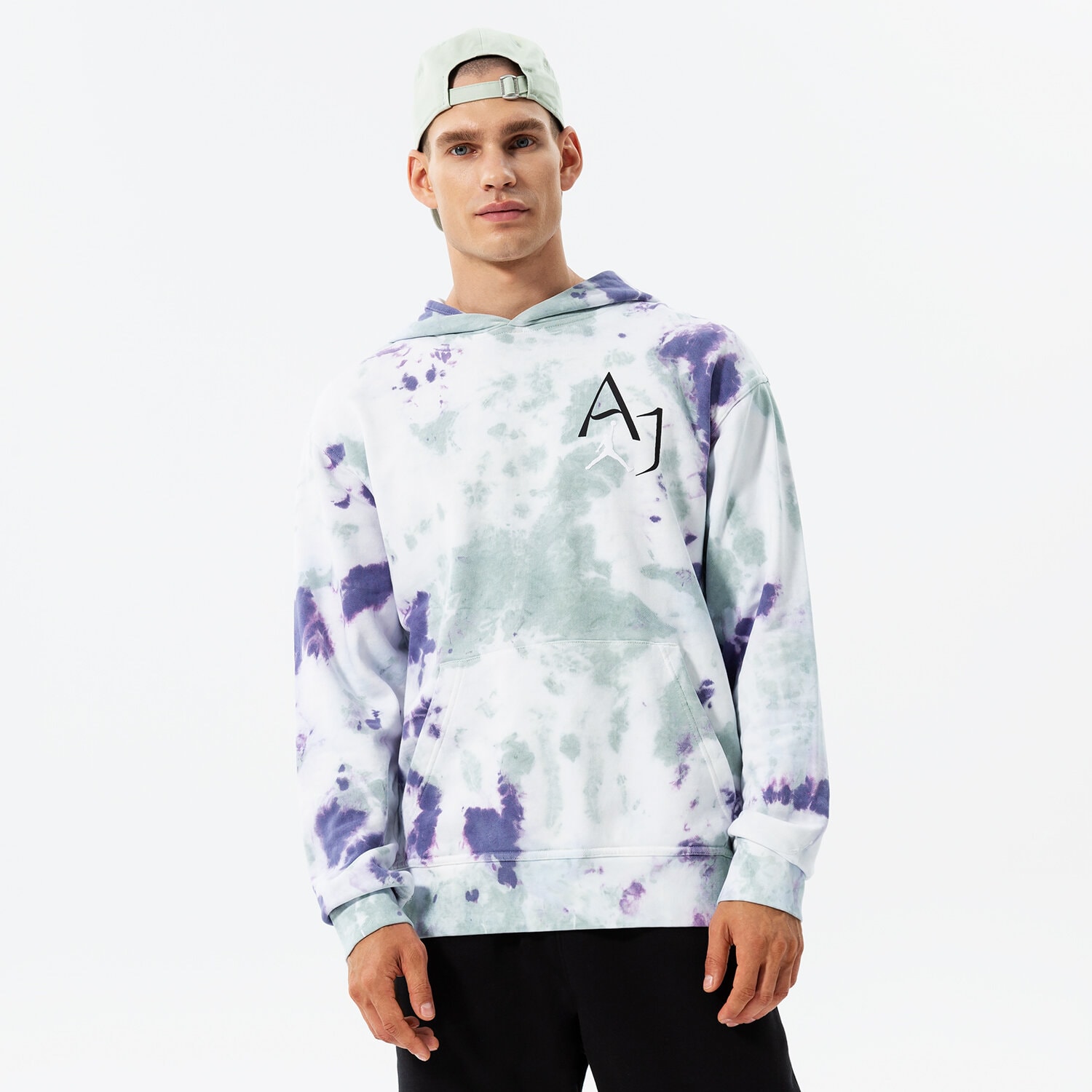 Bărbați bluză JORDAN BLUZĂ CU GLUGĂ M J SPRT DNA FLC PO DM1410-366 Albastru