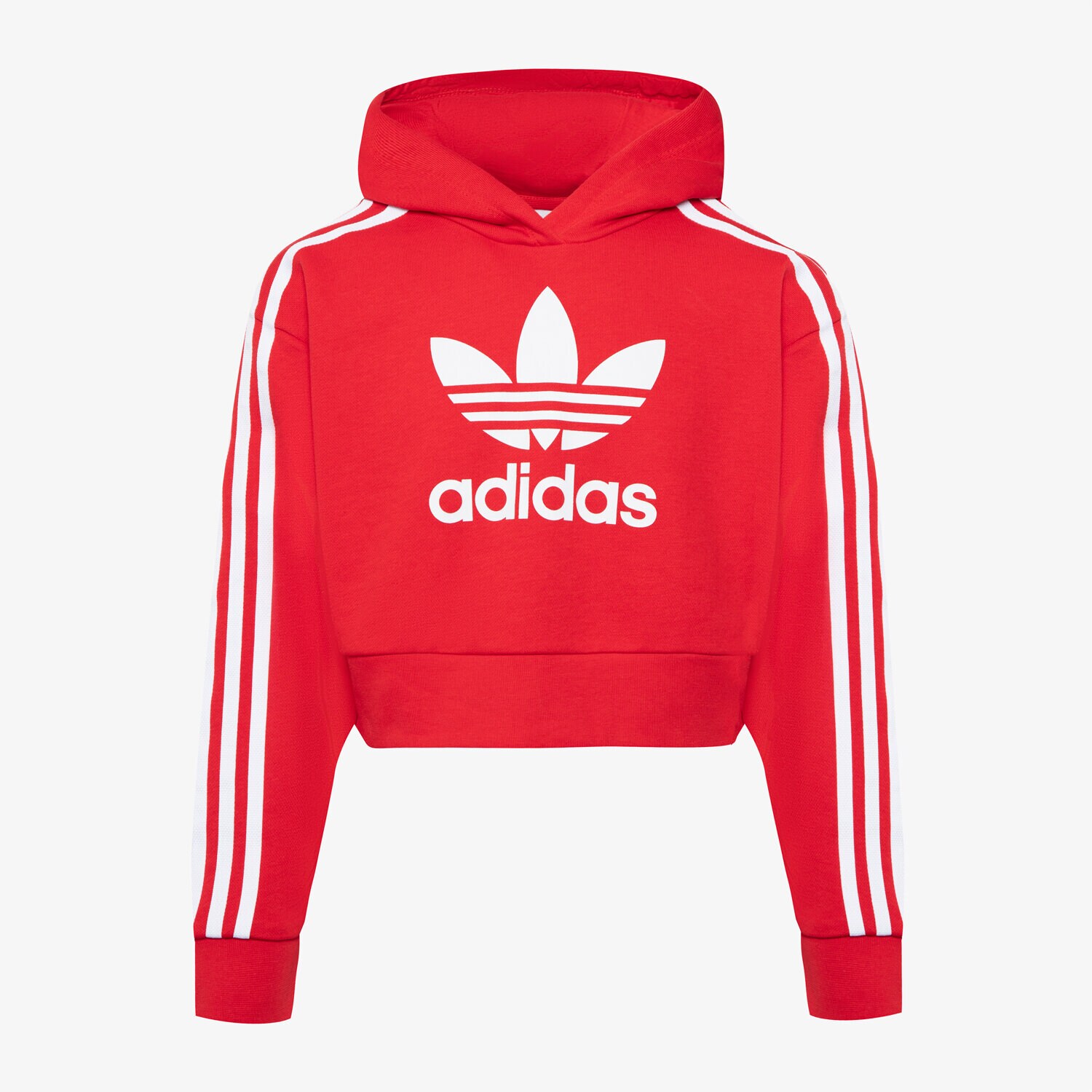 Copii bluză ADIDAS BLUZĂ CU GLUGĂ CROPPED HOODIE GIRL IC3097 Roșu