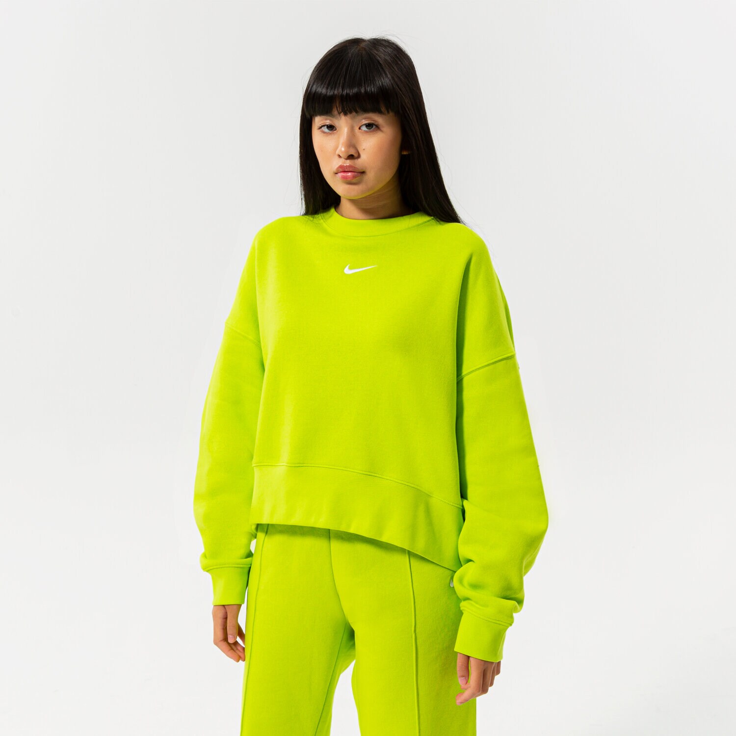 Femei bluză NIKE BLUZĂ W NSW ESSNTL CLCTN FLC OS CRW DJ7665-321 Verde