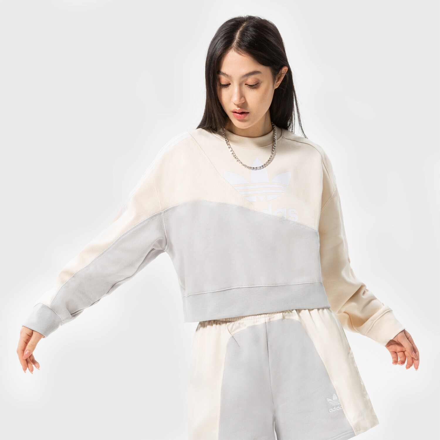 Femei bluză ADIDAS BLUZĂ SWEATSHIRT HC7055 Gri