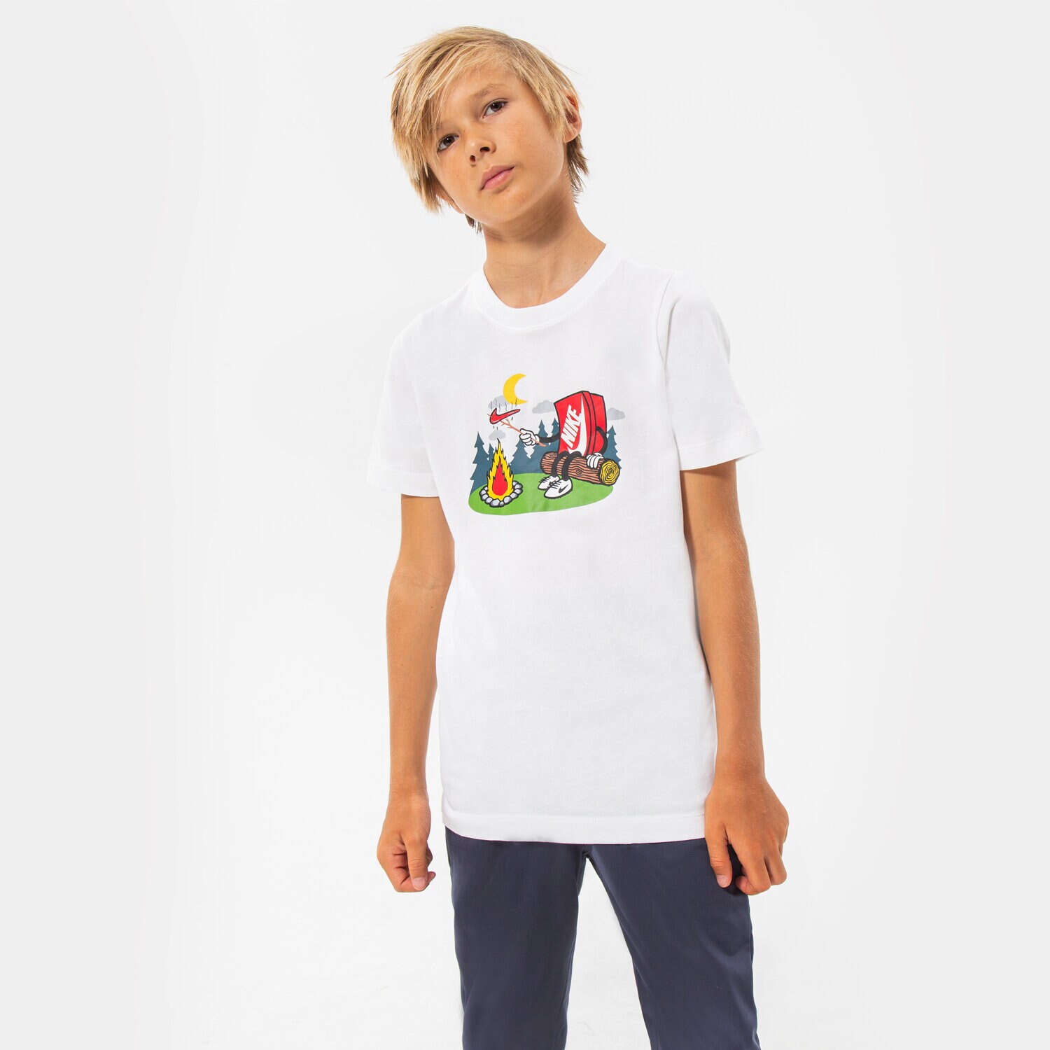 Copii tricou NIKE TRICOU B NSW TEE BOXY 2 BOY DQ3855-100 Alb