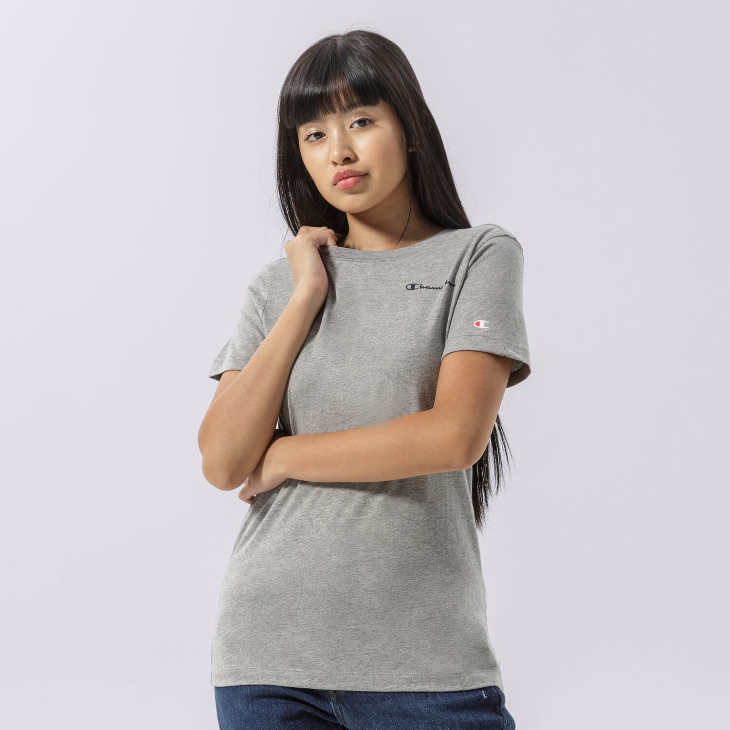 Femei tricou CHAMPION TRICOU CREWNECK TRICOU 114912EM006 Gri