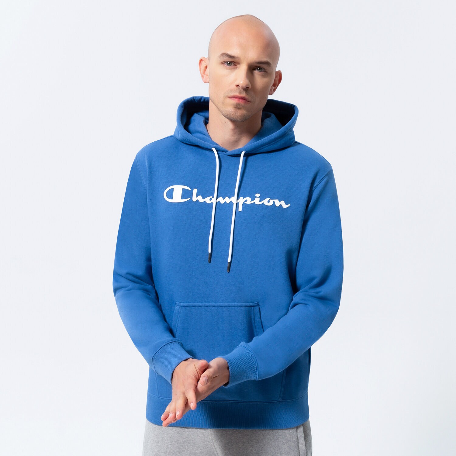 Bărbați bluză CHAMPION BLUZĂ CU GLUGĂ HOODED SWEATSHIRT 217142BS007 Albastru
