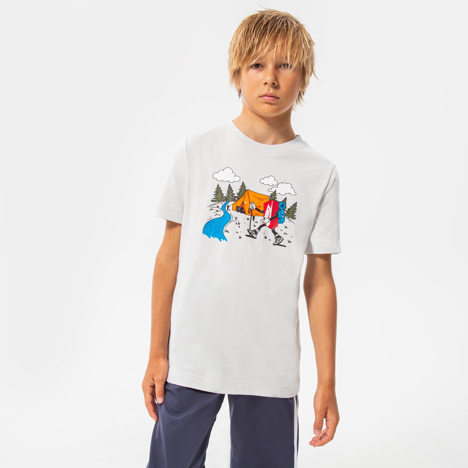 Copii tricou NIKE TRICOU B NSW TEE BOXY 1 BOY DQ3854-025 Gri