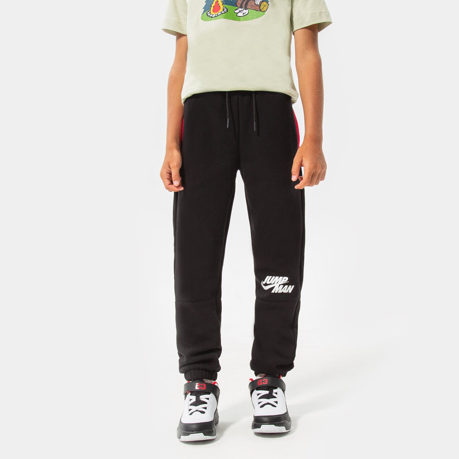 Pantaloni pentru copii JORDAN PANTALONI  JUMPMAN X NIKE FLC PANT BOY 95B134-023 Negru