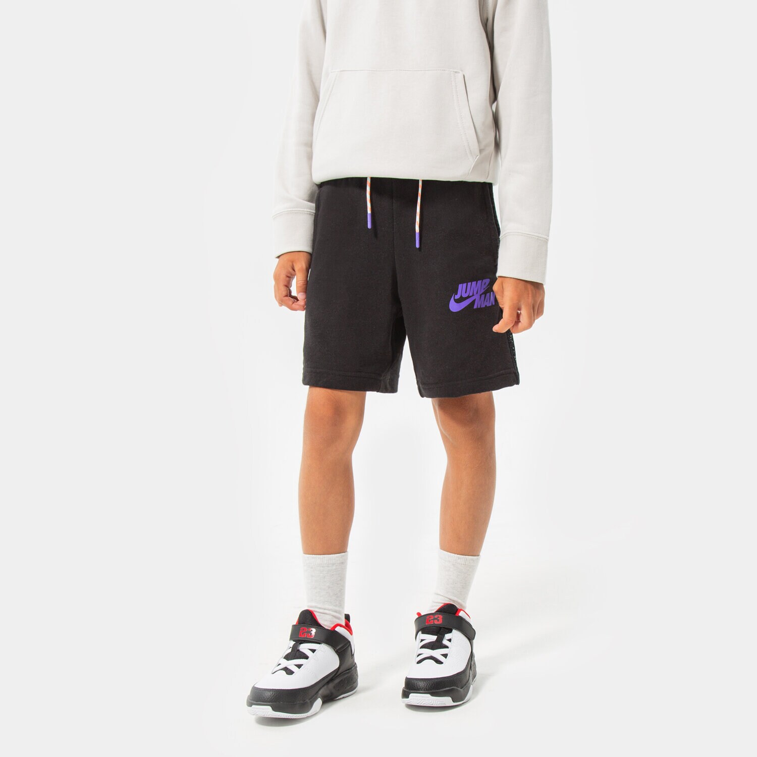 Pantaloni scurți și rochii pentru copii JORDAN PANTALONI SCURȚI JUMPMAN X NIKE FT SHORT BOY 95B452-023 Negru