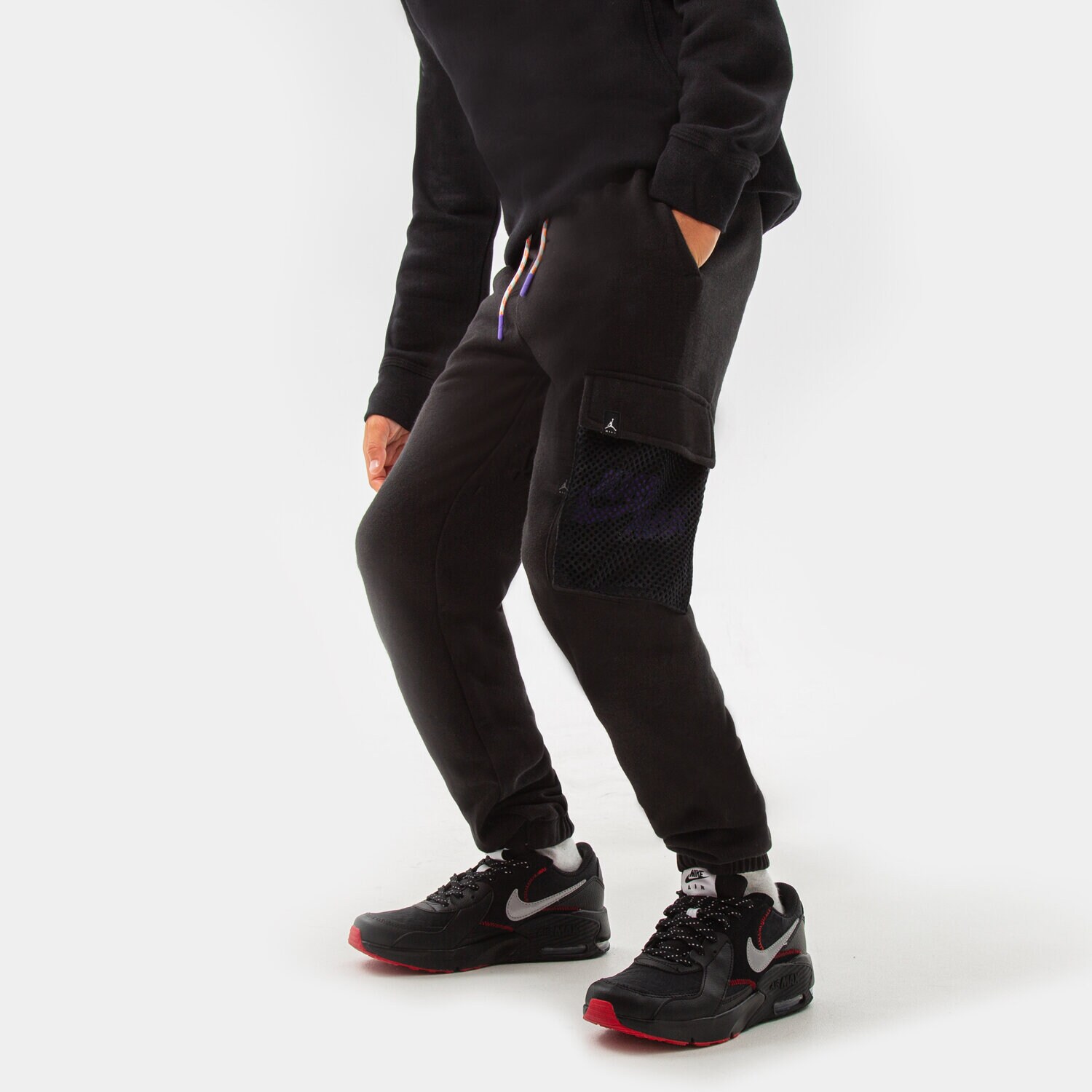 Pantaloni pentru copii JORDAN PANTALONI  JUMPMAN X NIKE MESH POCKET PANT BOY 95B451-023 Negru