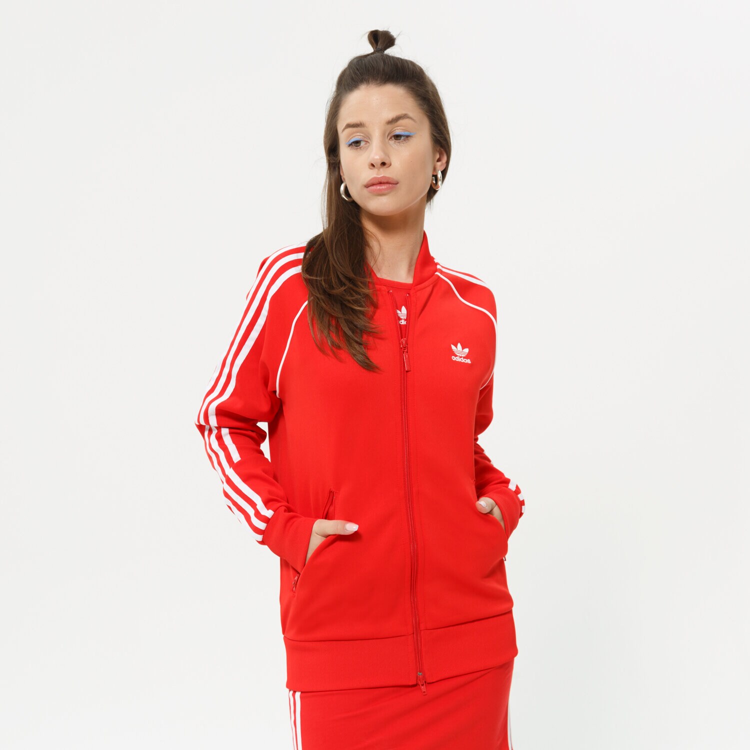 Femei bluză ADIDAS BLUZĂ SST TRACKTOP PB HE9562 Roșu