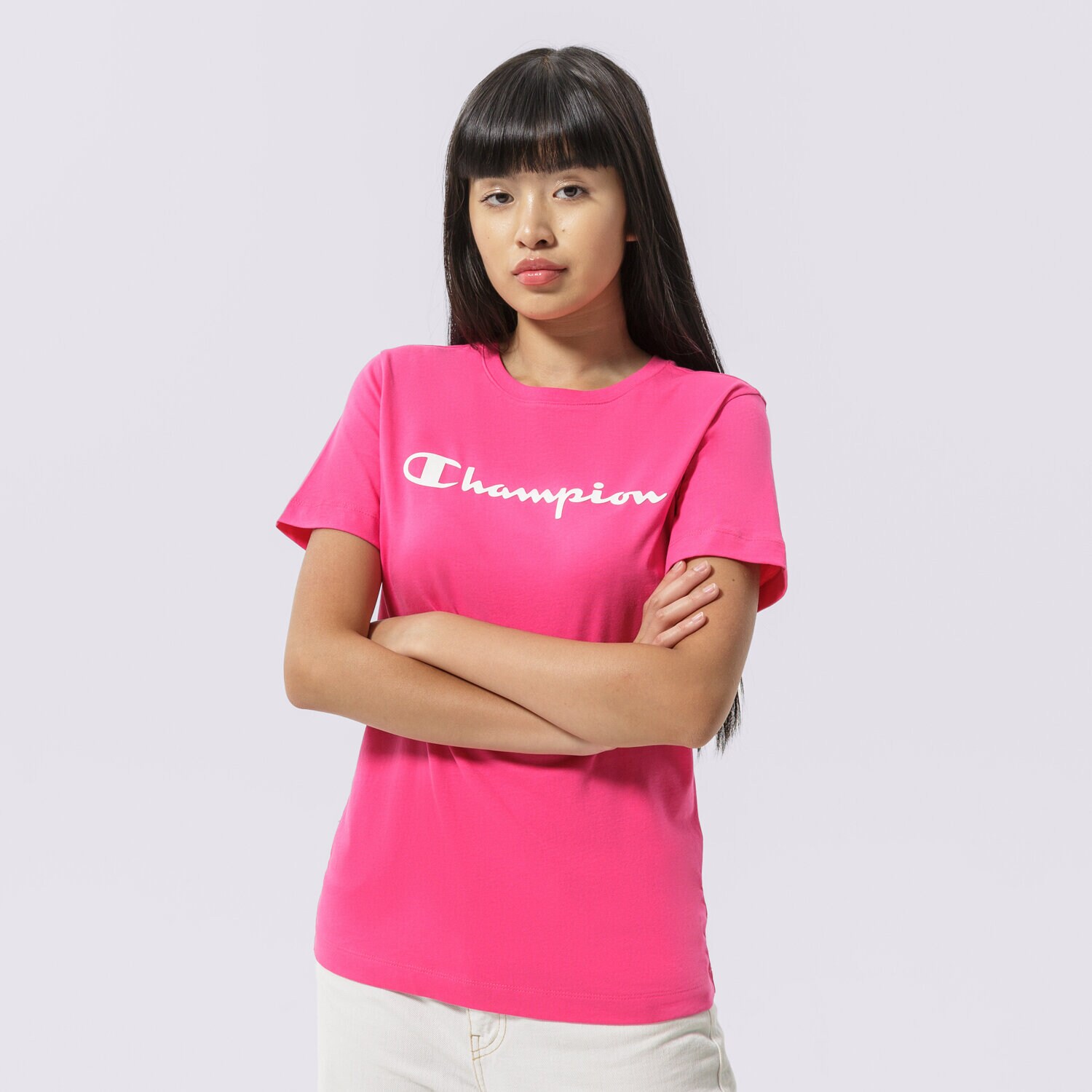 Femei tricou CHAMPION TRICOU CREWNECK TRICOU 114911PS025 Roz