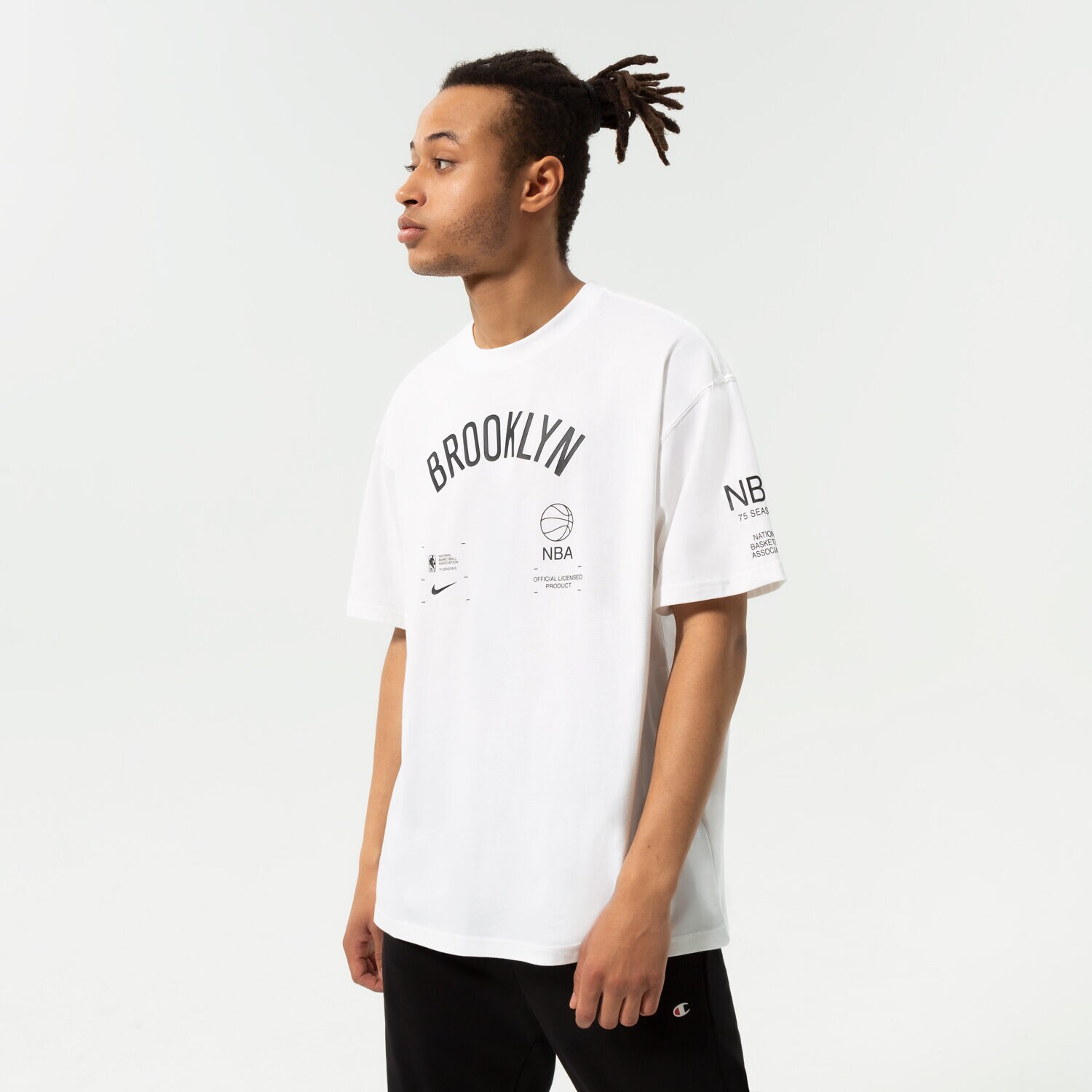 Bărbați tricou NIKE TRICOU BKN M NK CTS FTPK INFNTY TEE NBA DH6740-100 Alb