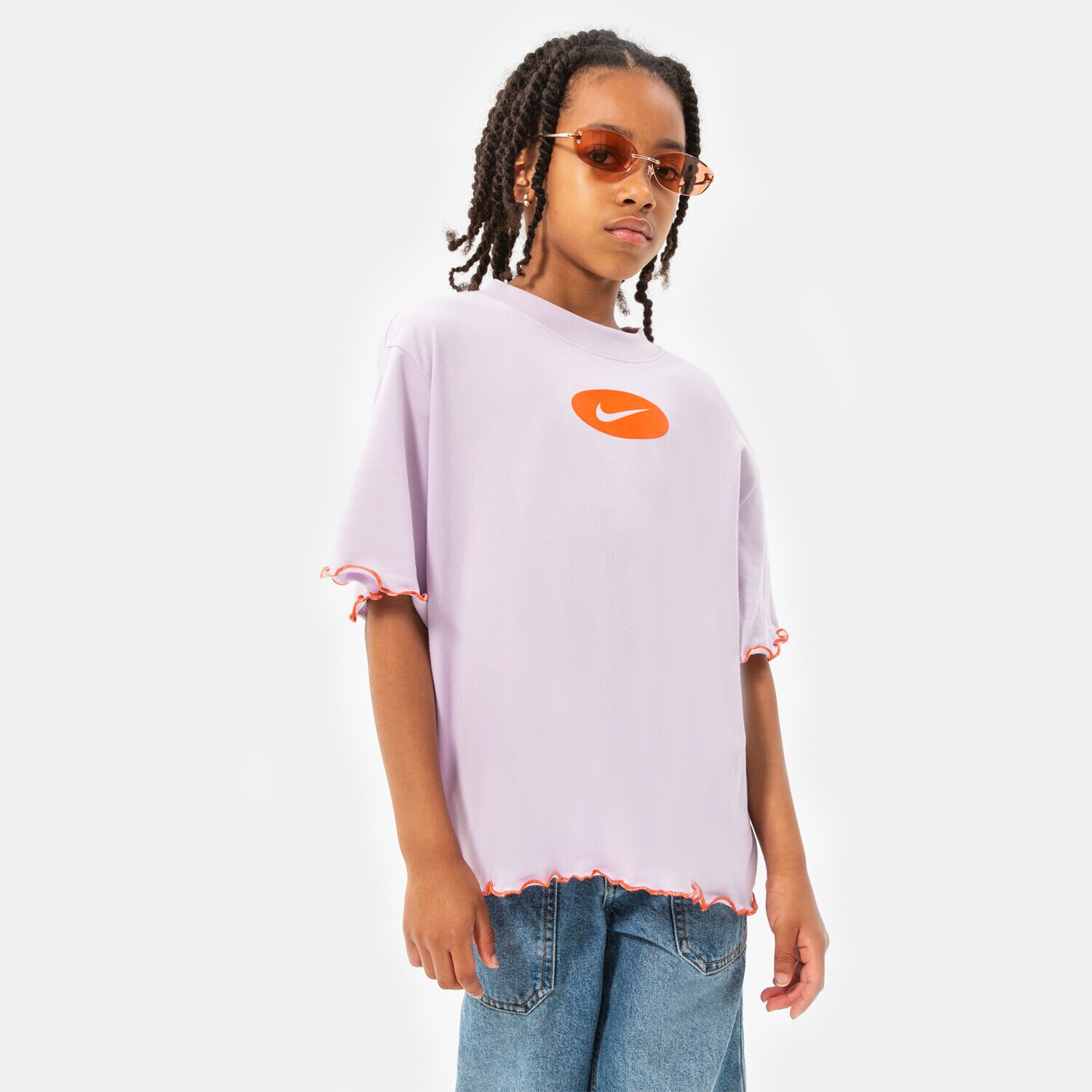 Copii tricou NIKE TRICOU G NK DF TEE ICON CLASH BOXY FR GIRL DQ4392-530 Violet