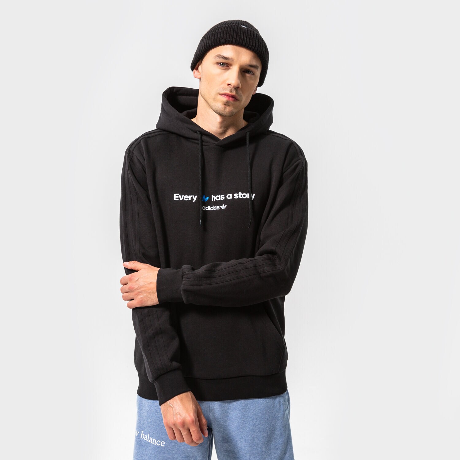 Bărbați bluză ADIDAS BLUZĂ CU GLUGĂ TREFOIL C HOODY HC7162 Negru