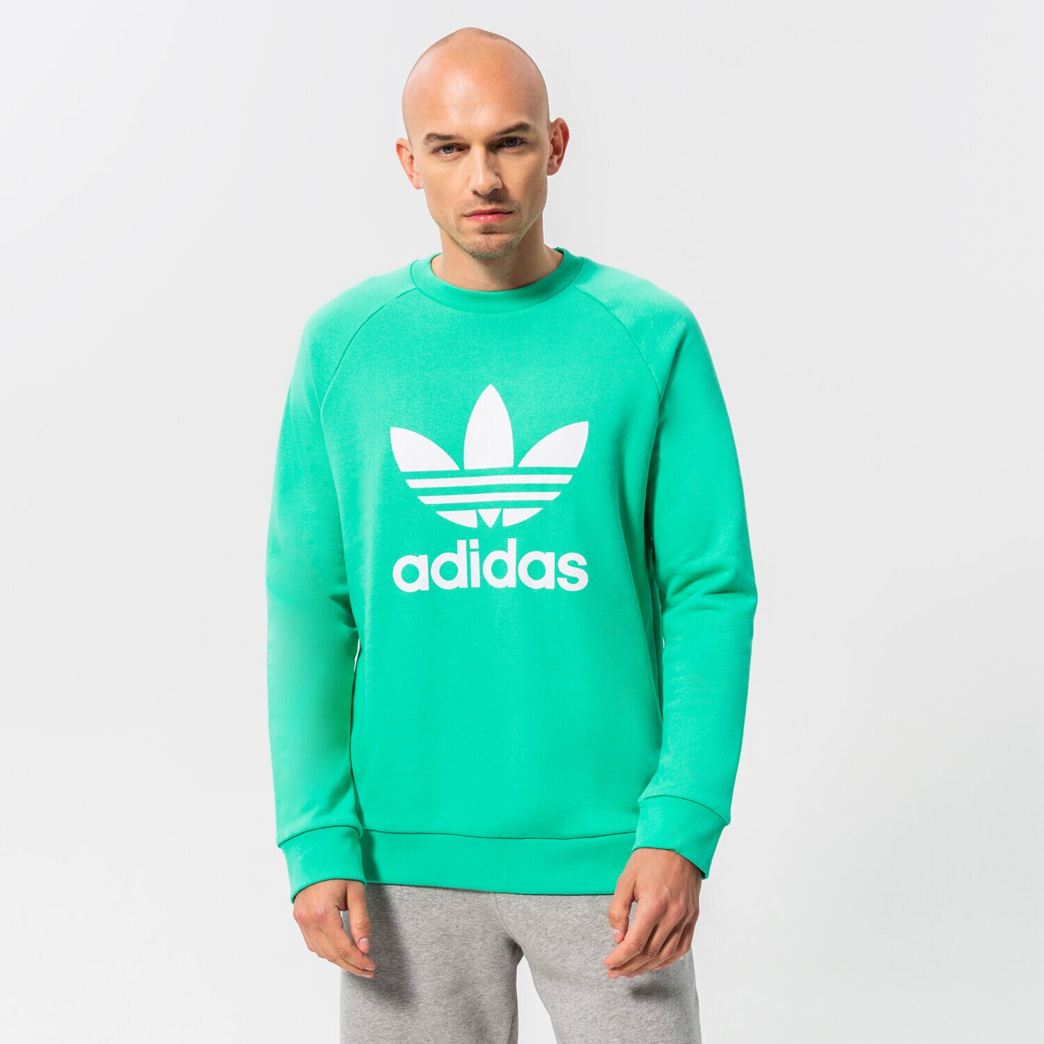 Bărbați bluză ADIDAS BLUZĂ TREFOIL CREW HE9491 Verde