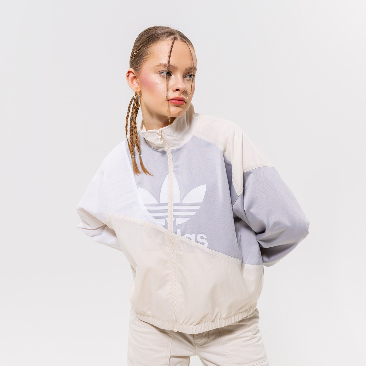 Femei bluză ADIDAS BLUZĂ TRACK TOP HC7054 Gri