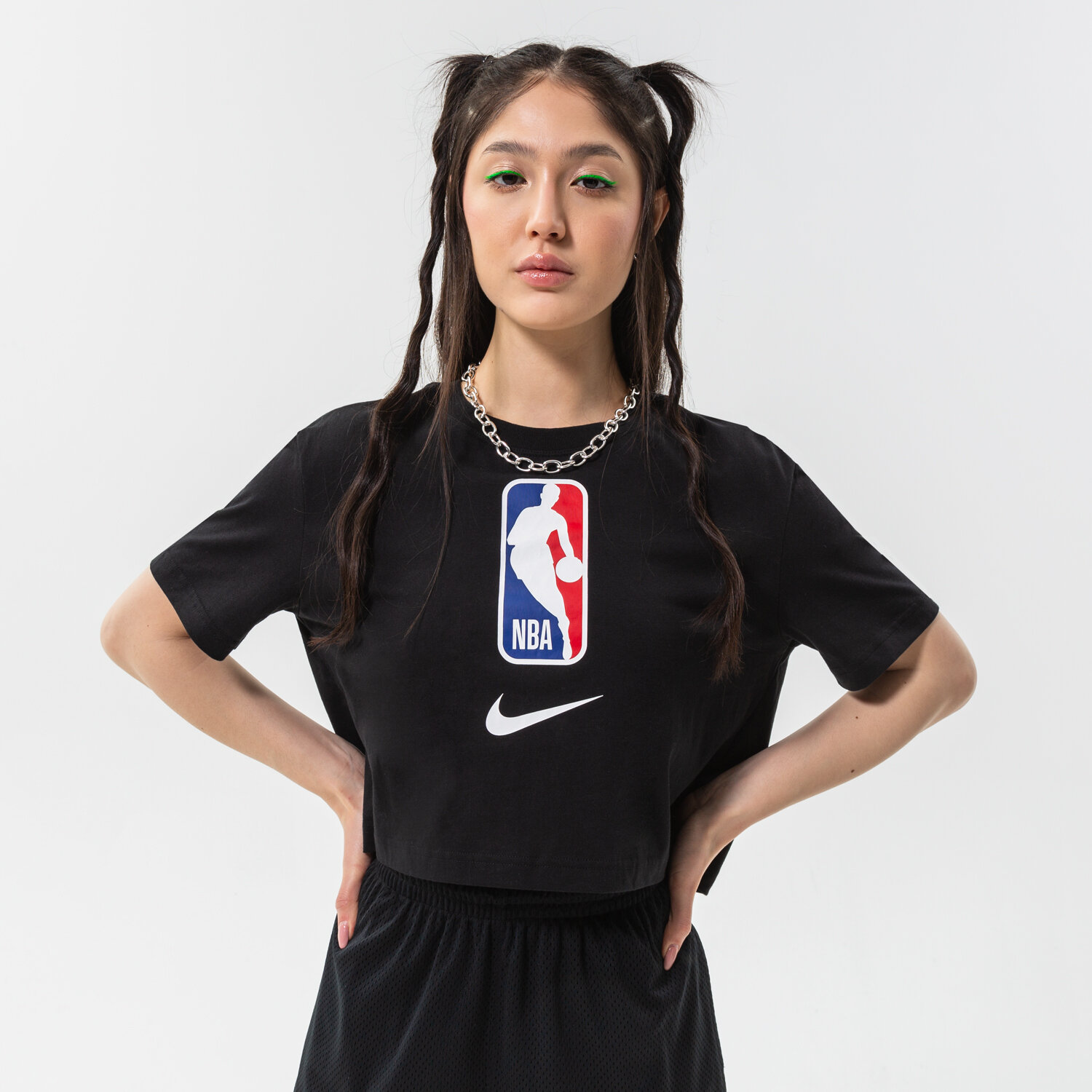 Femei tricou NIKE TRICOU NBA W NK N31 CROP SS TEE NBA DM3240-010 Negru