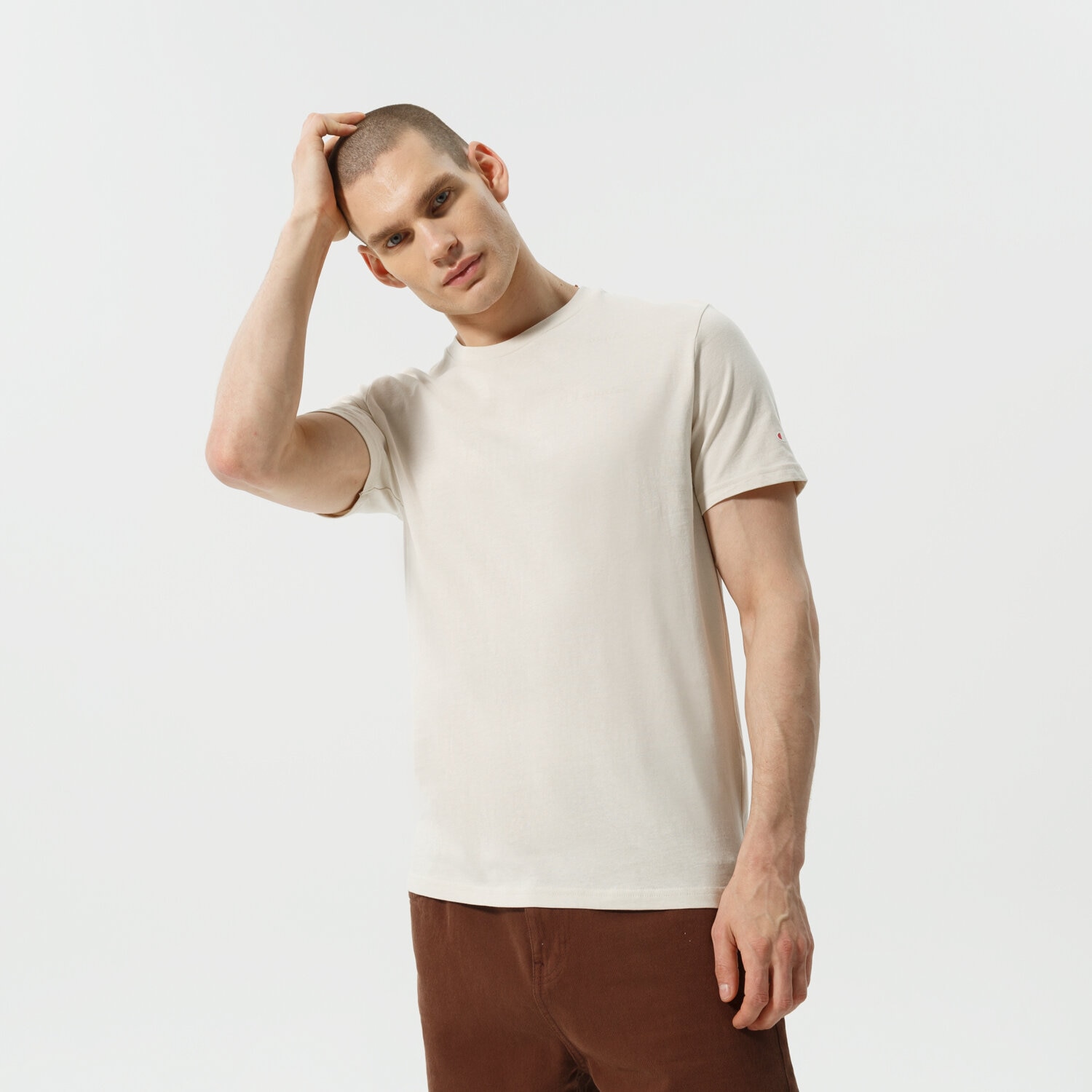 Bărbați tricou CHAMPION TRICOU CREWNECK TRICOU 218281MS014 Maro