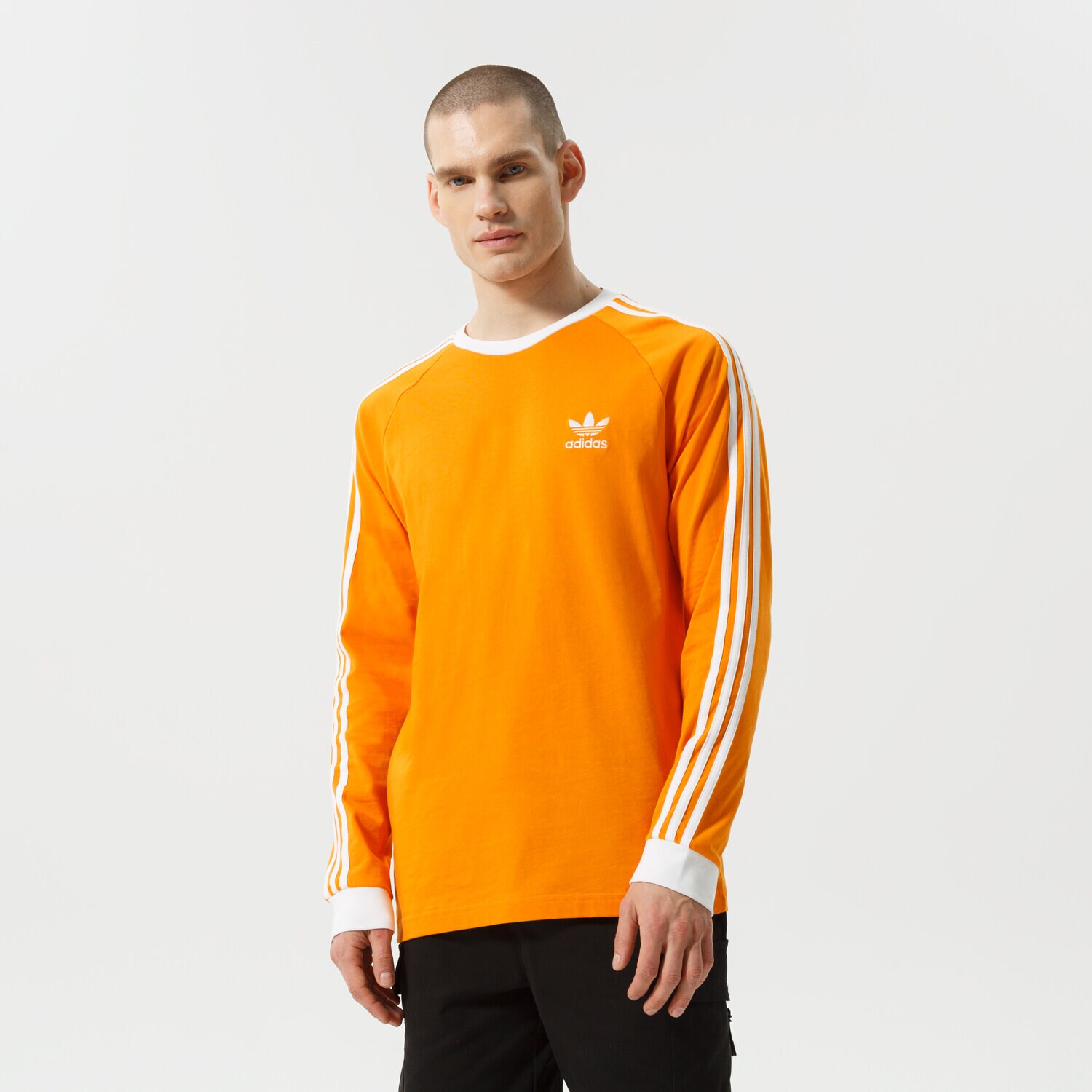 Bărbați tricou ADIDAS TRICOU 3-STRIPES LS T HE9531 Portocaliu