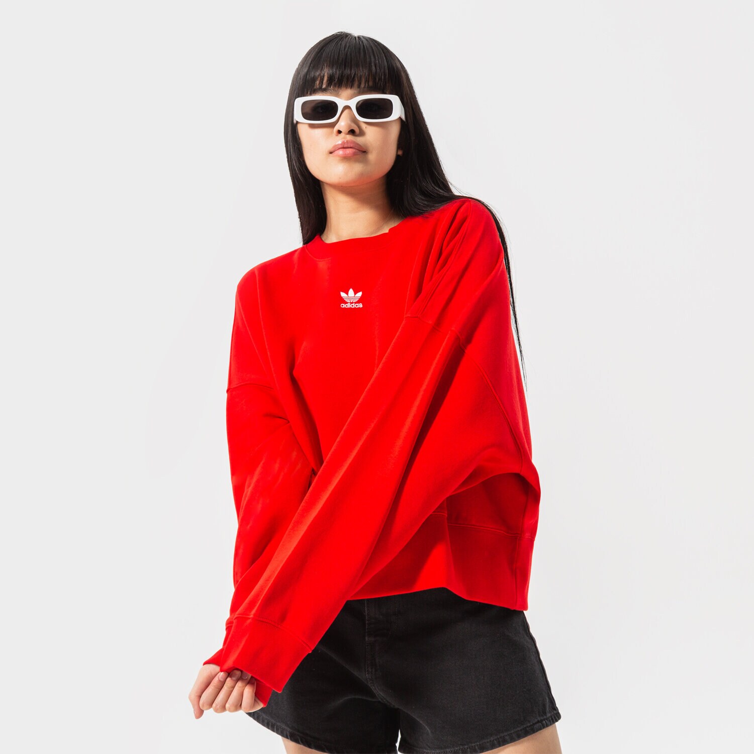 Femei bluză ADIDAS BLUZĂ SWEATSHIRT HF7479 Roșu