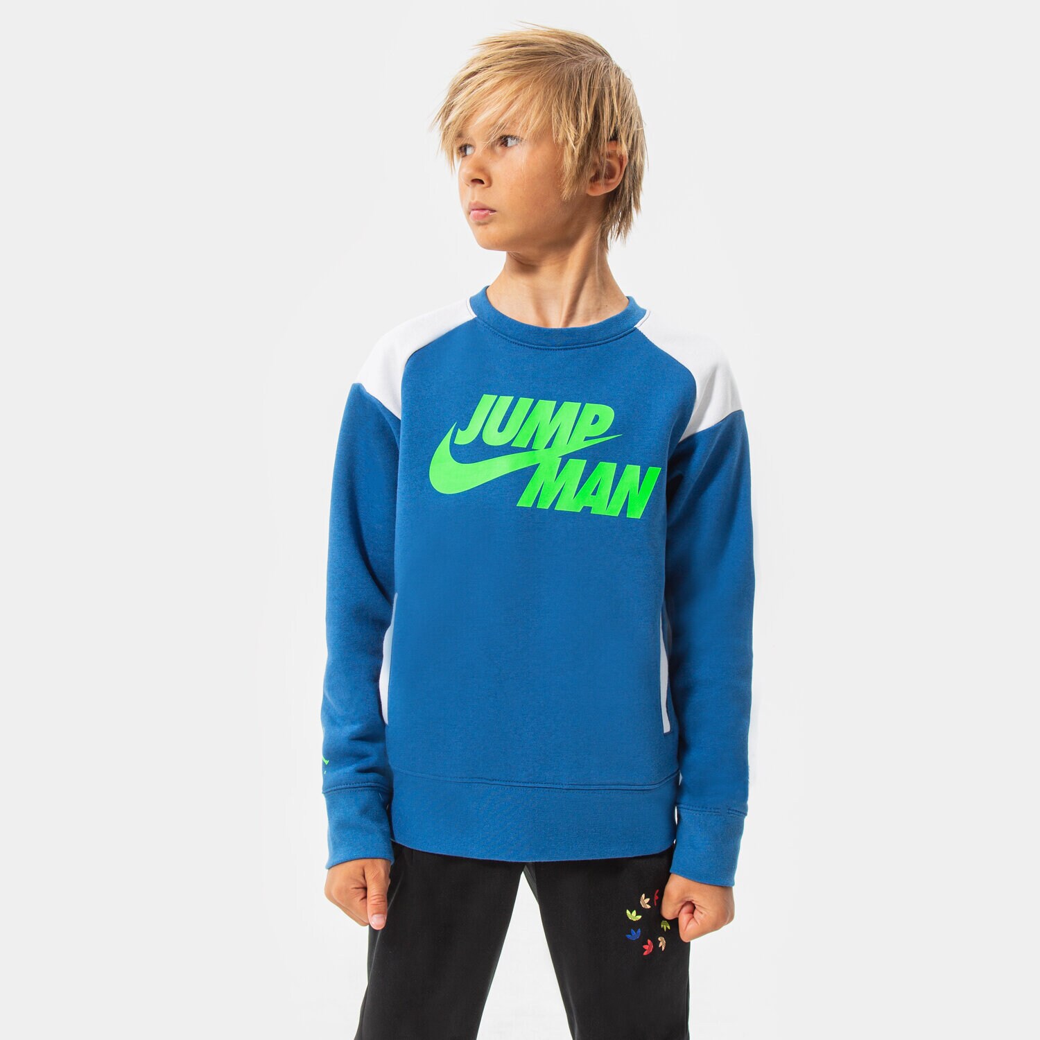 Copii bluză JORDAN BLUZĂ JUMPMAN X NIKE FLC CREW BOY 95B133-BAJ Albastru