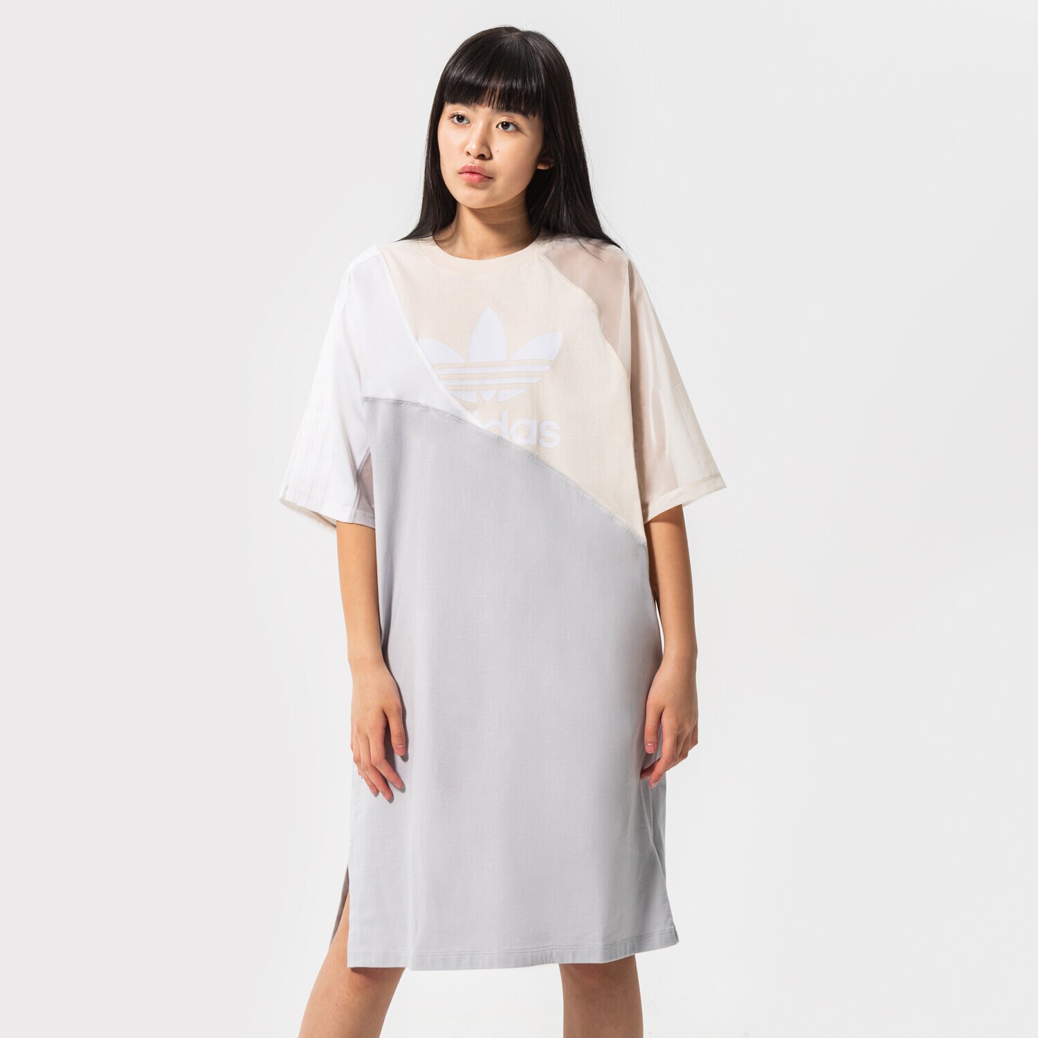 Femei rochii și fuste ADIDAS ROCHIE TEE TRENINGS HC0636 Gri